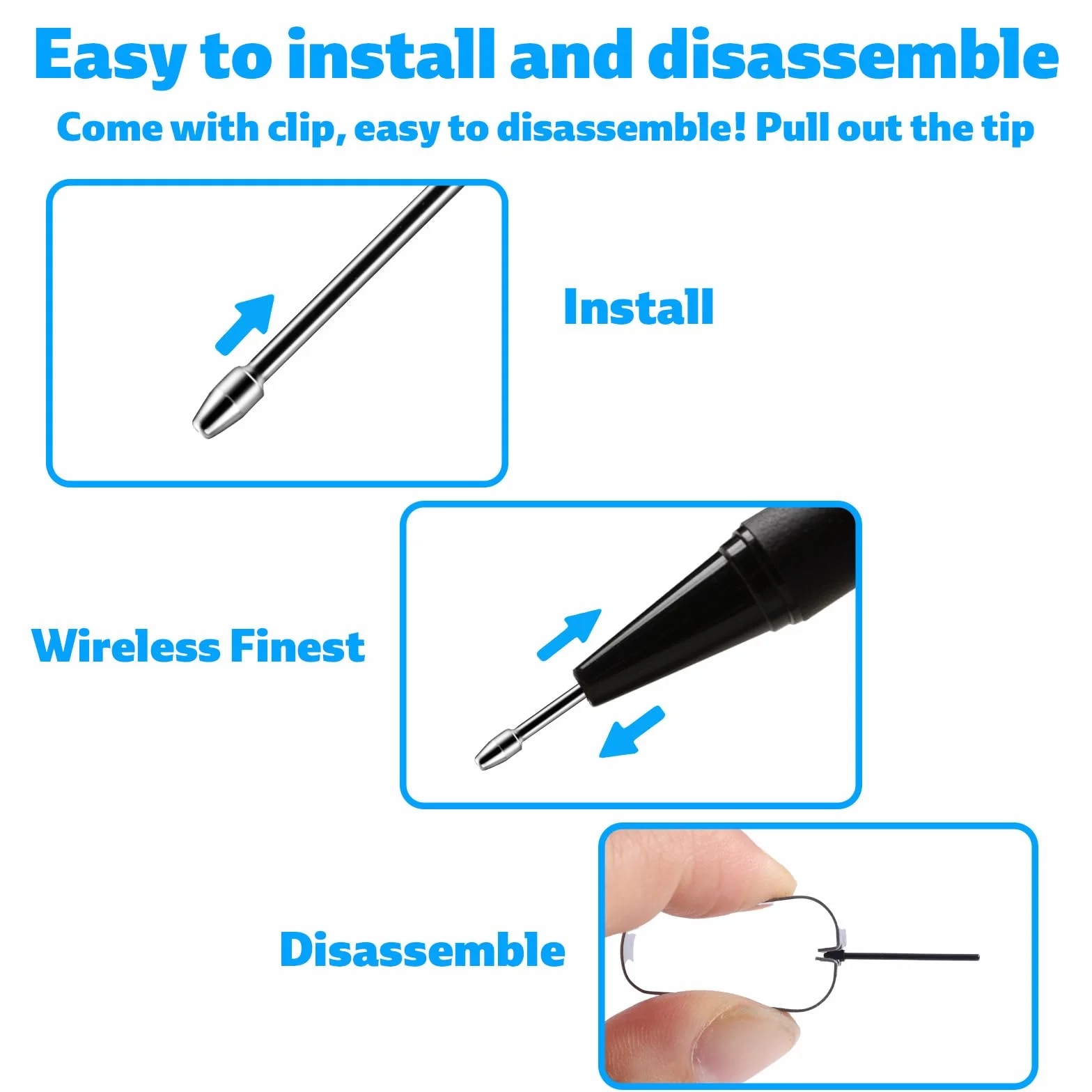 Gosknor 8szt Końcówki Zamiennych do S Pen, Metalowych i Plastikowych Stalówki Rysika z Klipsem Kompatybilny z Samsung Galaxy Tab S10+/S10 Ultra/ S9 / S8 / S7 / S6 Lite / S22 / S23 / S24 Ultra