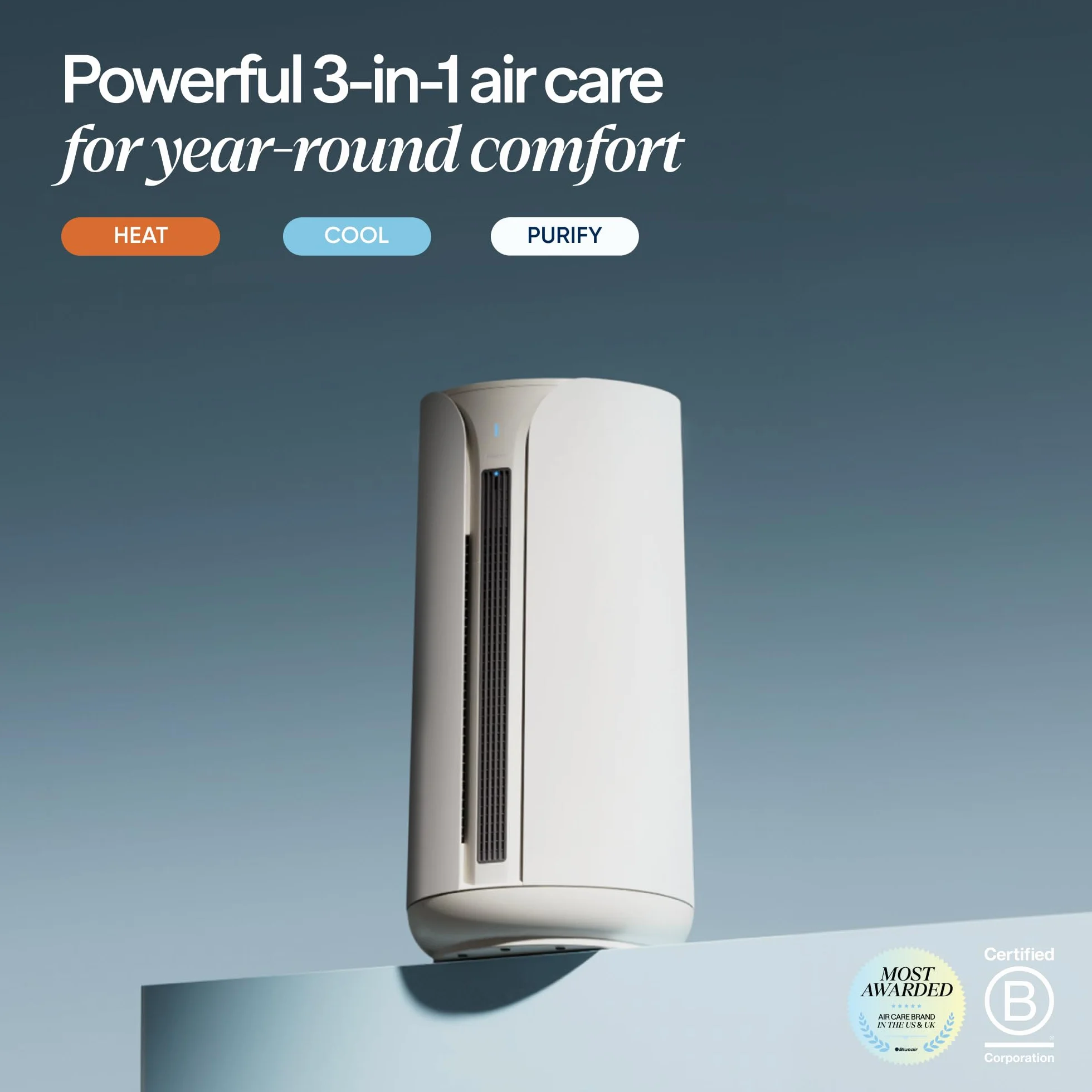 BLUEAIR ComfortPure T10i 3-w-1 chłodzi ogrzewa oczyszcza HEPASilent 78 m²