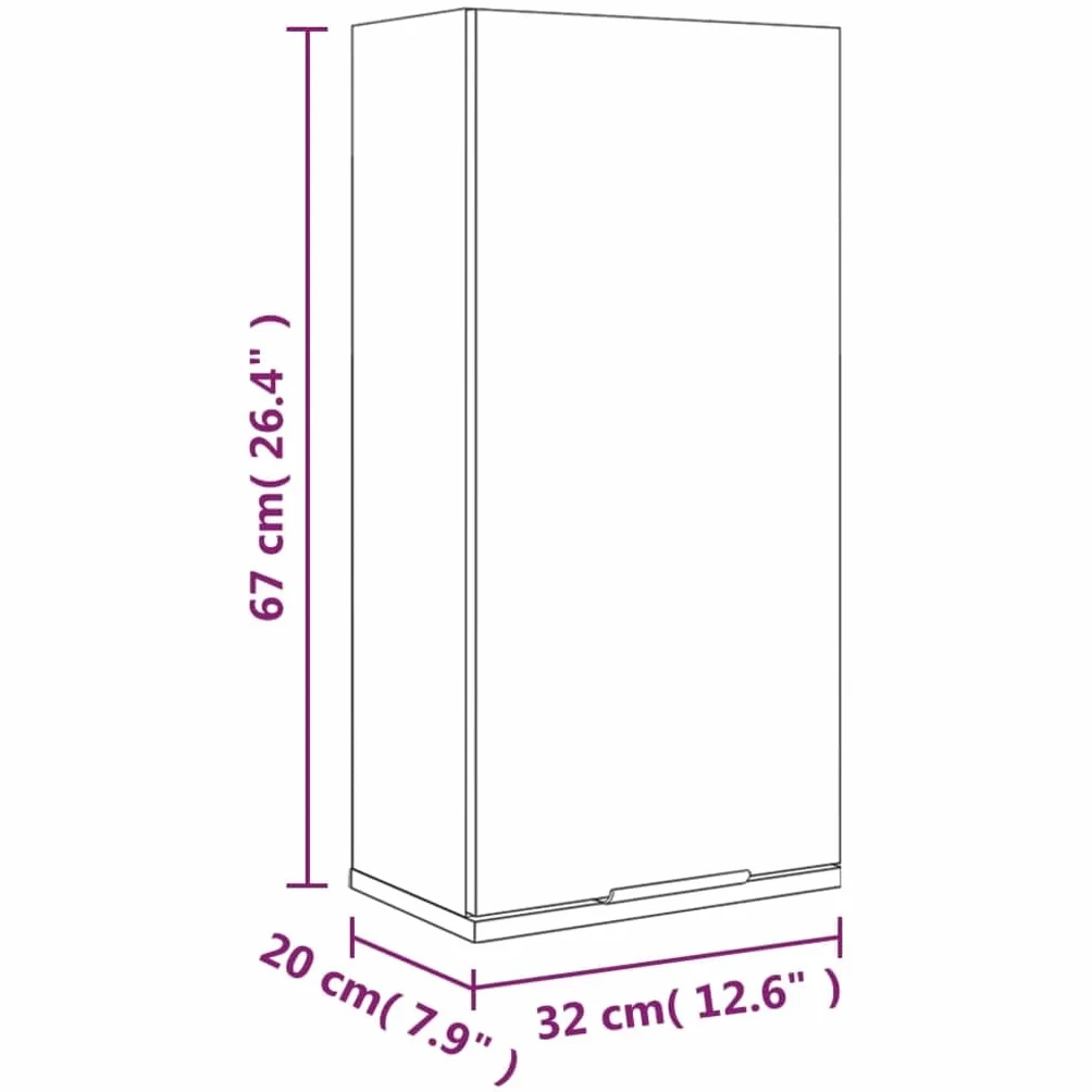 vidaXL Wisząca szafka łazienkowa biała 32x20x67 cm