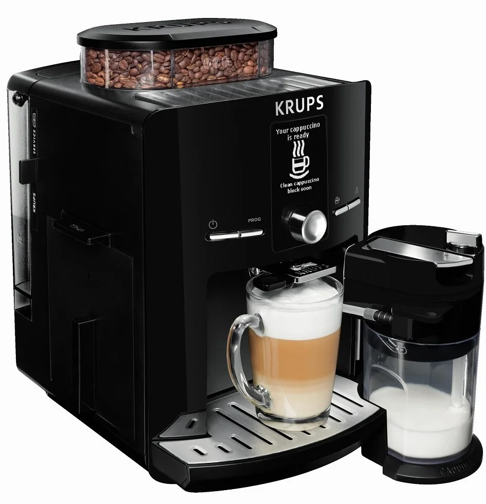 KRUPS EA8298 automatyczny ekspres do kawy Latt'Espress z funkcją One-Touch | 1,7 l | 15 bar | wyświetlacz LC | Cappuccinatore | czarny
