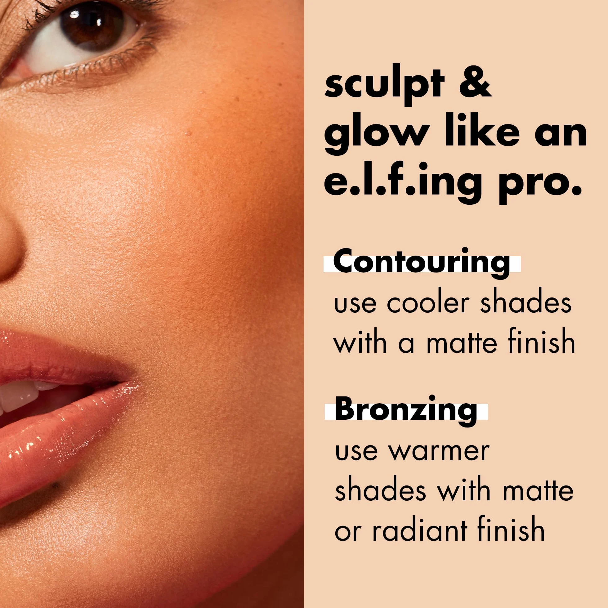 e.l.f. Primer-Infused Bronzer, długotrwały i odporny na budżet makijaż, lekki i składany, gładki i łatwy w użyciu, wegański i nietestowany na zwierzętach, Tan O' Clock