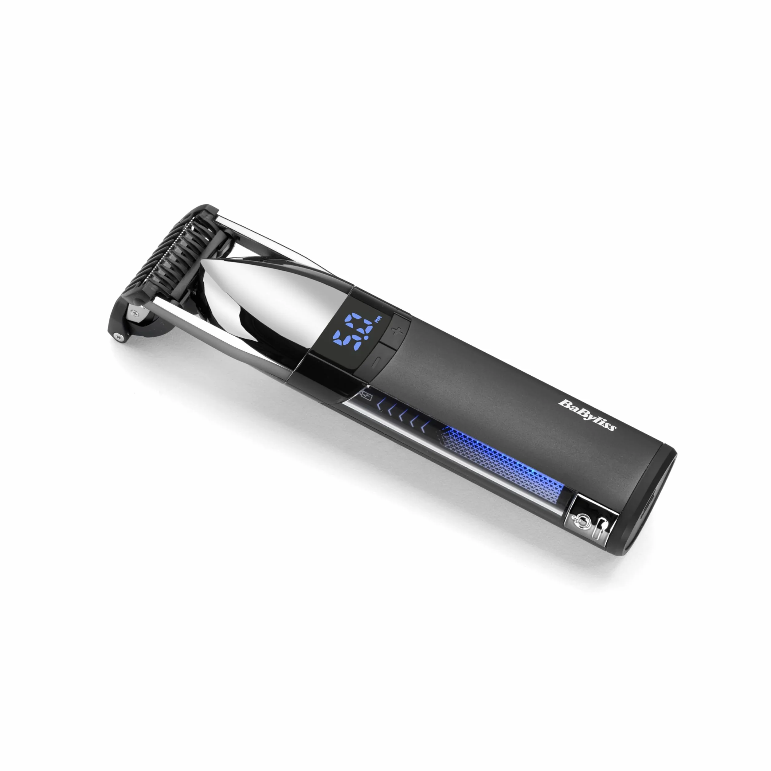 BaByliss Super‑X Trymer do Zarostu – Wodoodporny trymer do brody z japońskimi ostrzami stalowymi, regulacja motorowa (0,4–5 mm), wyświetlacz cyfrowy, bateria litowo‑jonowa, 90 minut pracy, S996E