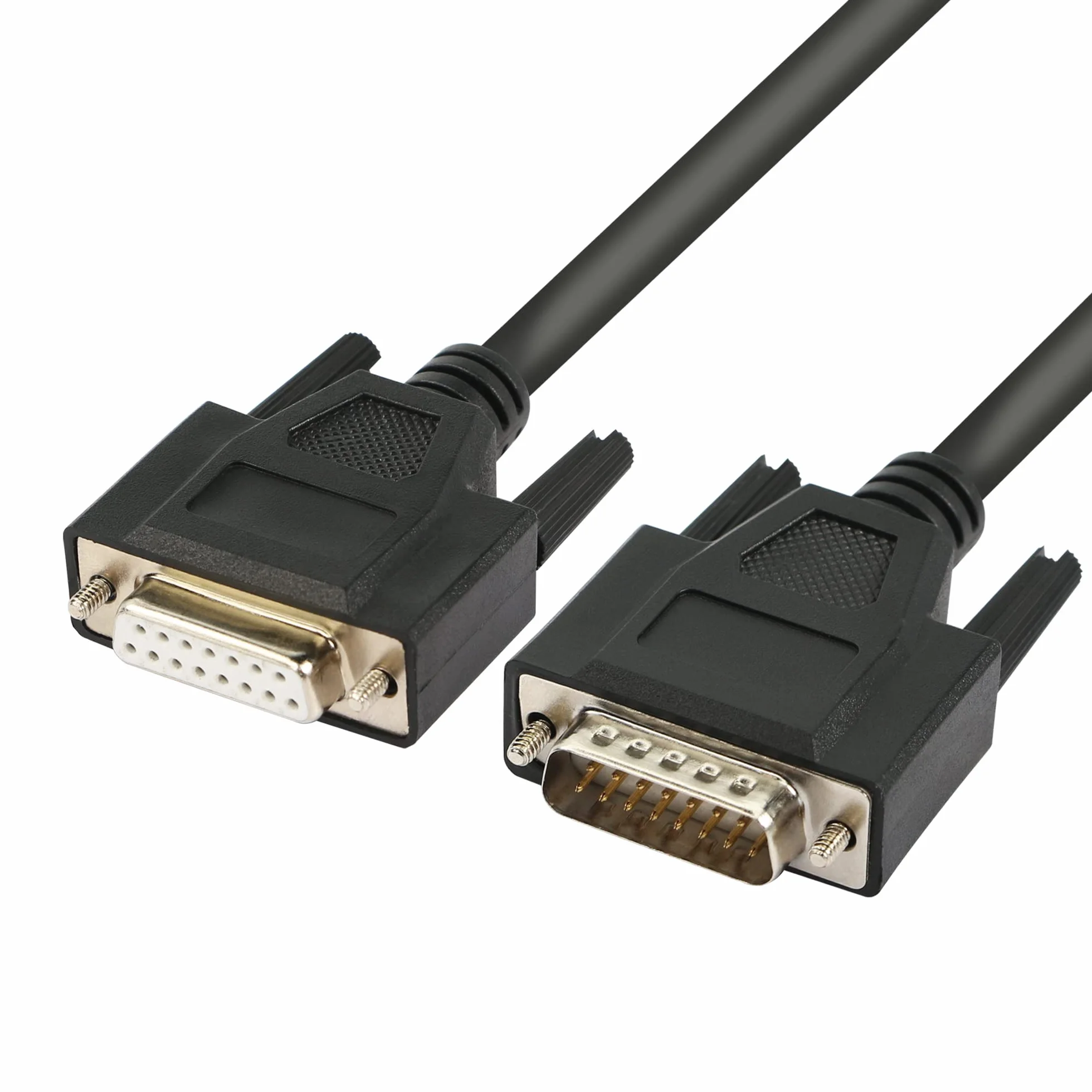 Kabel szeregowy DB15 męski na żeński 15-pinowy port prosty 0,5 m (czarny)