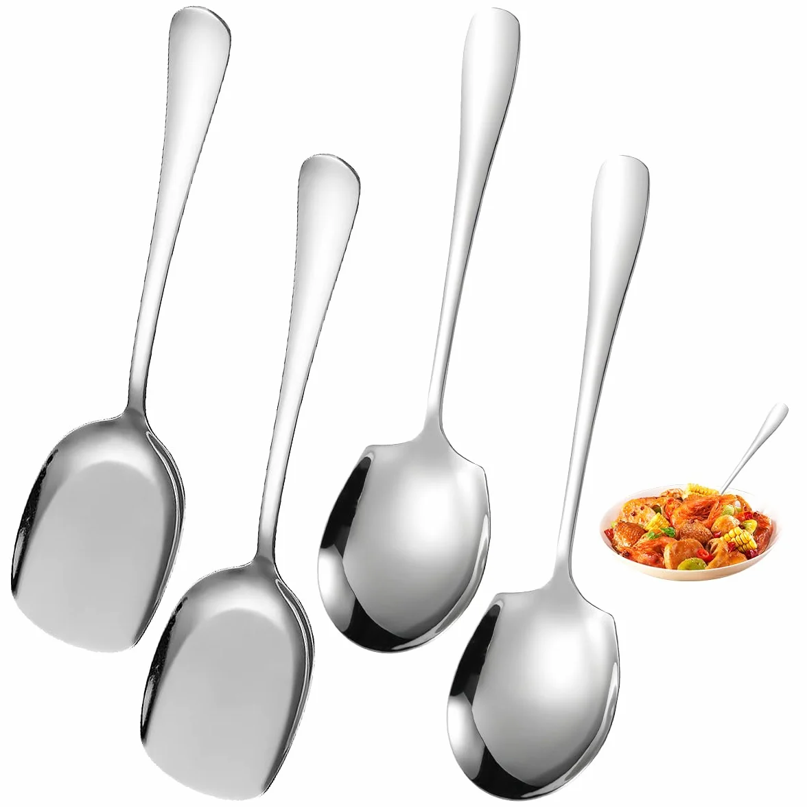 Sztućce do sałatek 22 cm stal nierdzewna łyżka do serwowania długie uchwyty