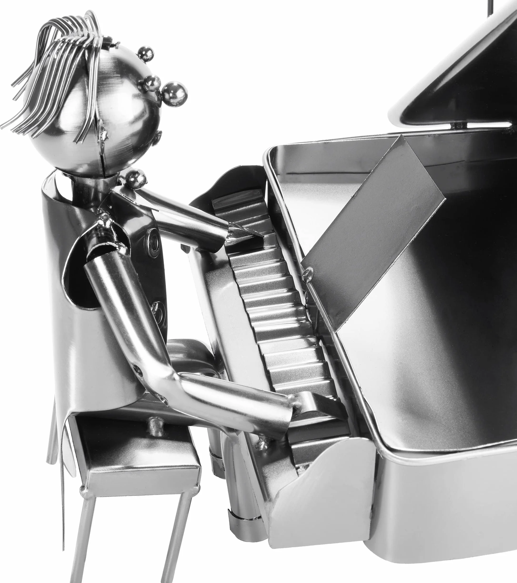 BRUBAKER Stojak na Butelkę Wina Pianista Pianista Metalowa Rzeźba z Kartą Podarunkową