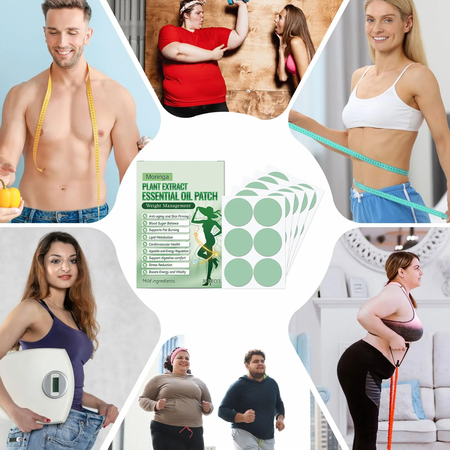Nano-igłowe plastry do odchudzania, Slim Patch do odchudzania, plastry odchudzające brzuch, 2026 naturalne nano-plastry na mikroigły, 9 w 1, do wszystkich rodzajów skóry (60 sztuk/2 pudełka)