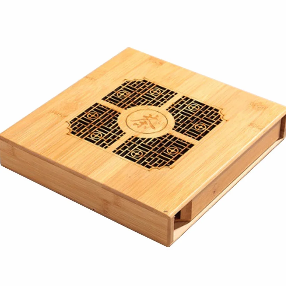 Skrzynka na herbatę Puerh z szufladą bambusowa organizer B-P-H-1