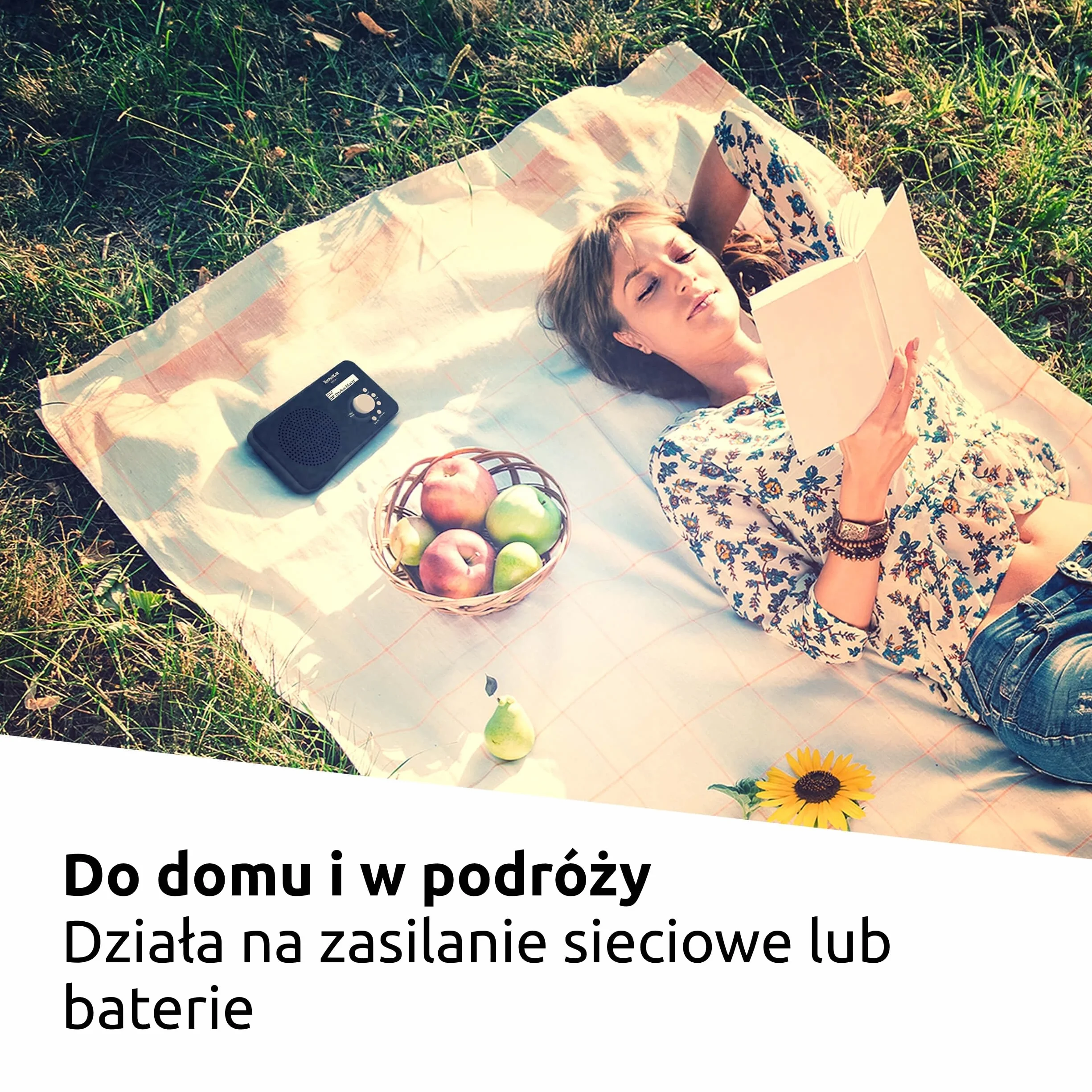 TechniSat VIOLA 2 - przenośne radio DAB (DAB+, FM, głośnik, gniazdo słuchawkowe, wyświetlacz dwuliniowy, sterowanie przyciskami, małe, 1 Watt RMS) czarne