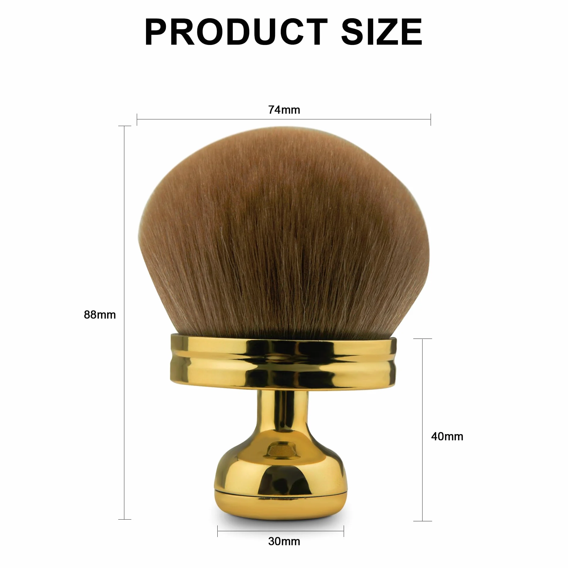 Gold Handle&Flesh-Toned Brushes Foundation Brush for Fake Tan, Liquid Blush&Face Cream Application|Strumenti di trucco z włókna syntetycznego 3,5cm z uchwytem z tworzywa sztucznego ergonomicznego