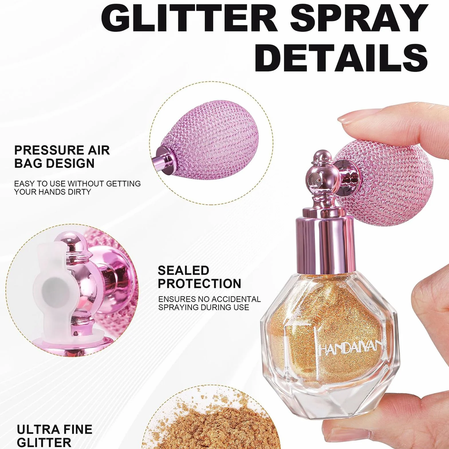 Błyszczący spray do twarzy, ciała i włosów, rozświetlacz party purple