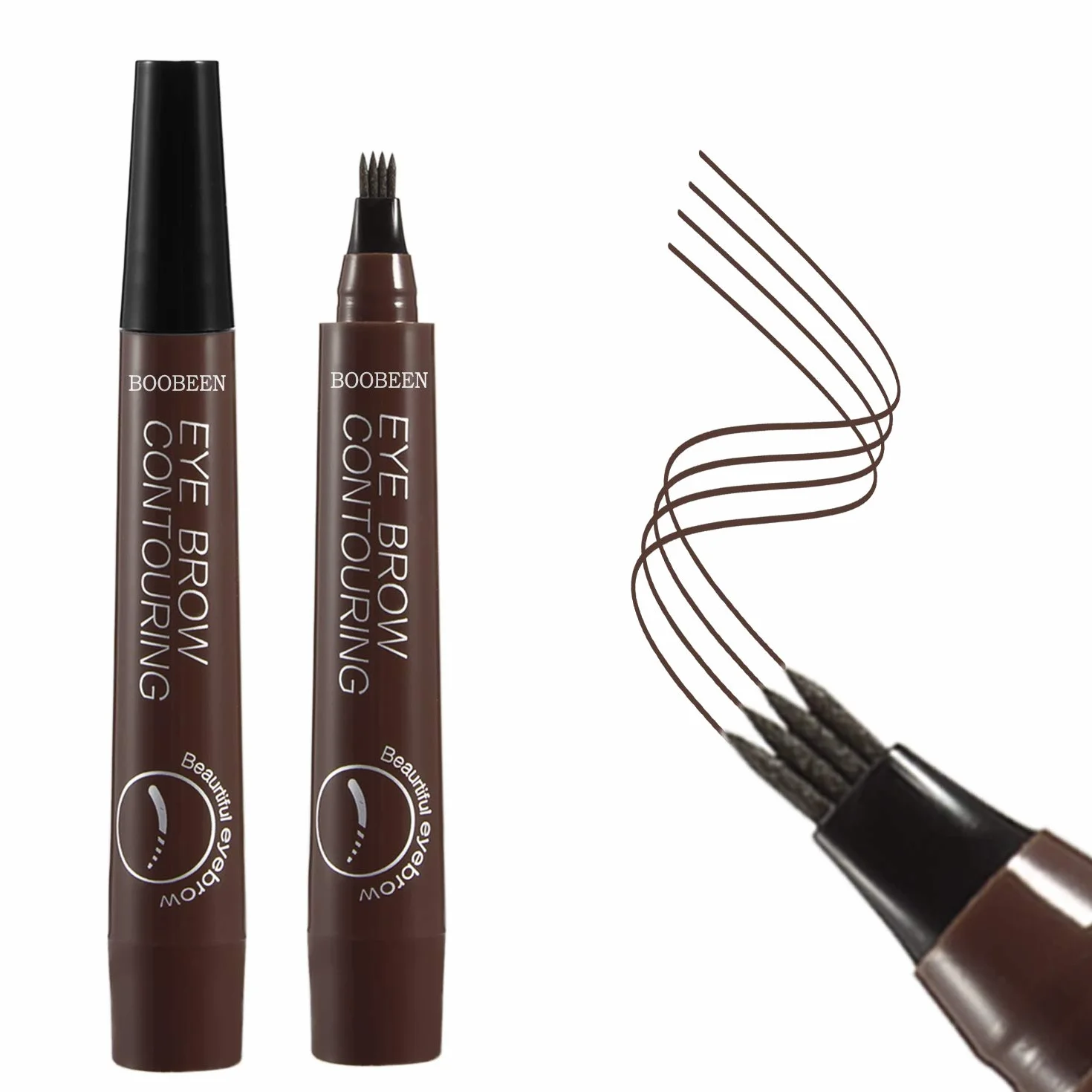 Boobeen Waterproof Eyebrow Pen - ołówek do brwi z aplikatorem z końcówką Micro-Fork - bez wysiłku tworzy naturalnie wyglądający makijaż brwi