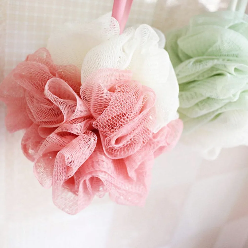 Ręcznik złuszczający Myjka Szczotka do ciała Gąbka do ciała Gąbka pod prysznic Loofah Gąbka do kąpieli Pufa Mesh Ball Złuszczające rękawiczki złuszczające Premium Scrubber (kolor: D) (D)