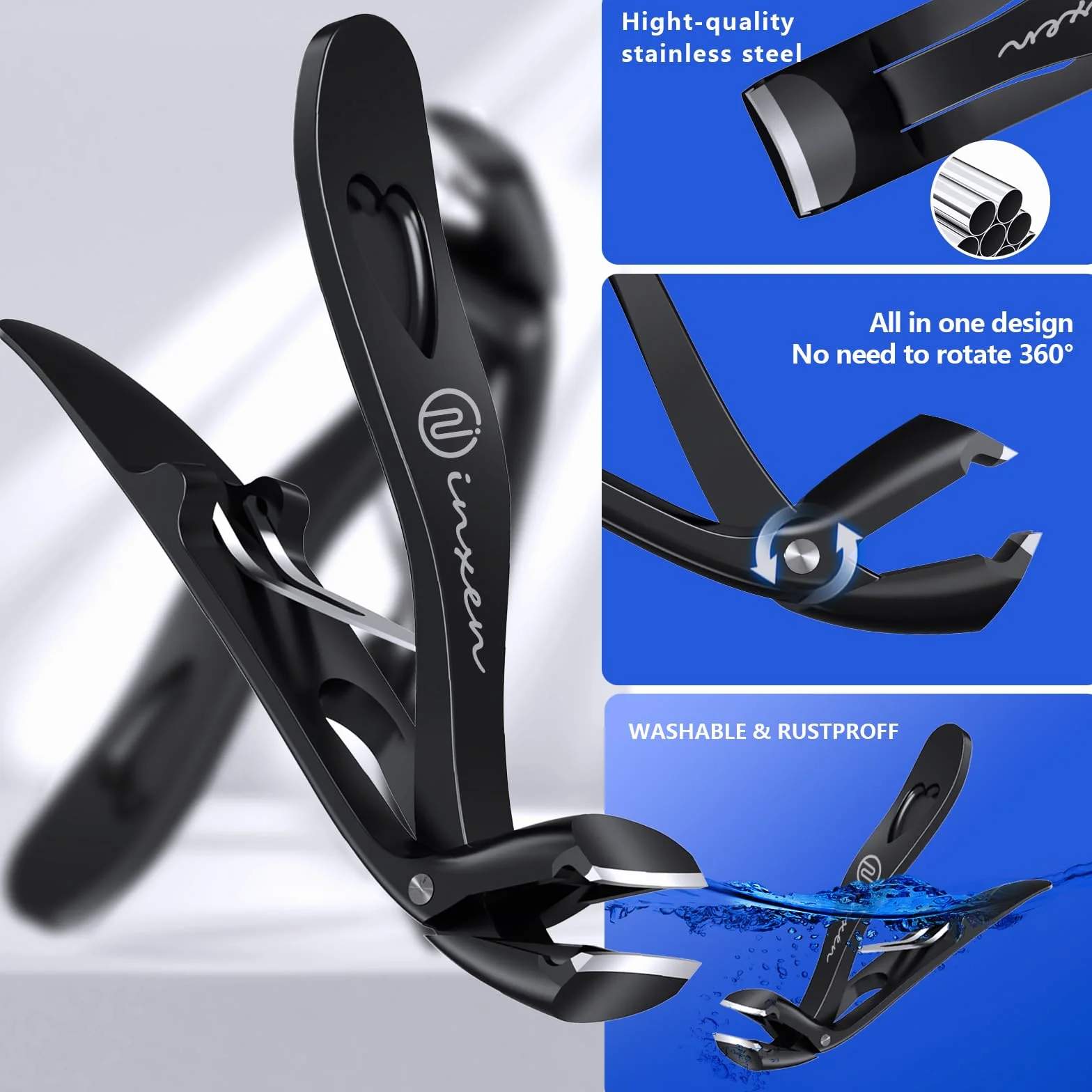 Obcinacz kątowy do grubych paznokci stóp, ergonomiczny zestaw obcinaczy do grubych paznokci, duży obcinacz do paznokci, obcinacz do paznokci u stóp, obcinacz do paznokci u rąk z pojemnikiem na obcinki