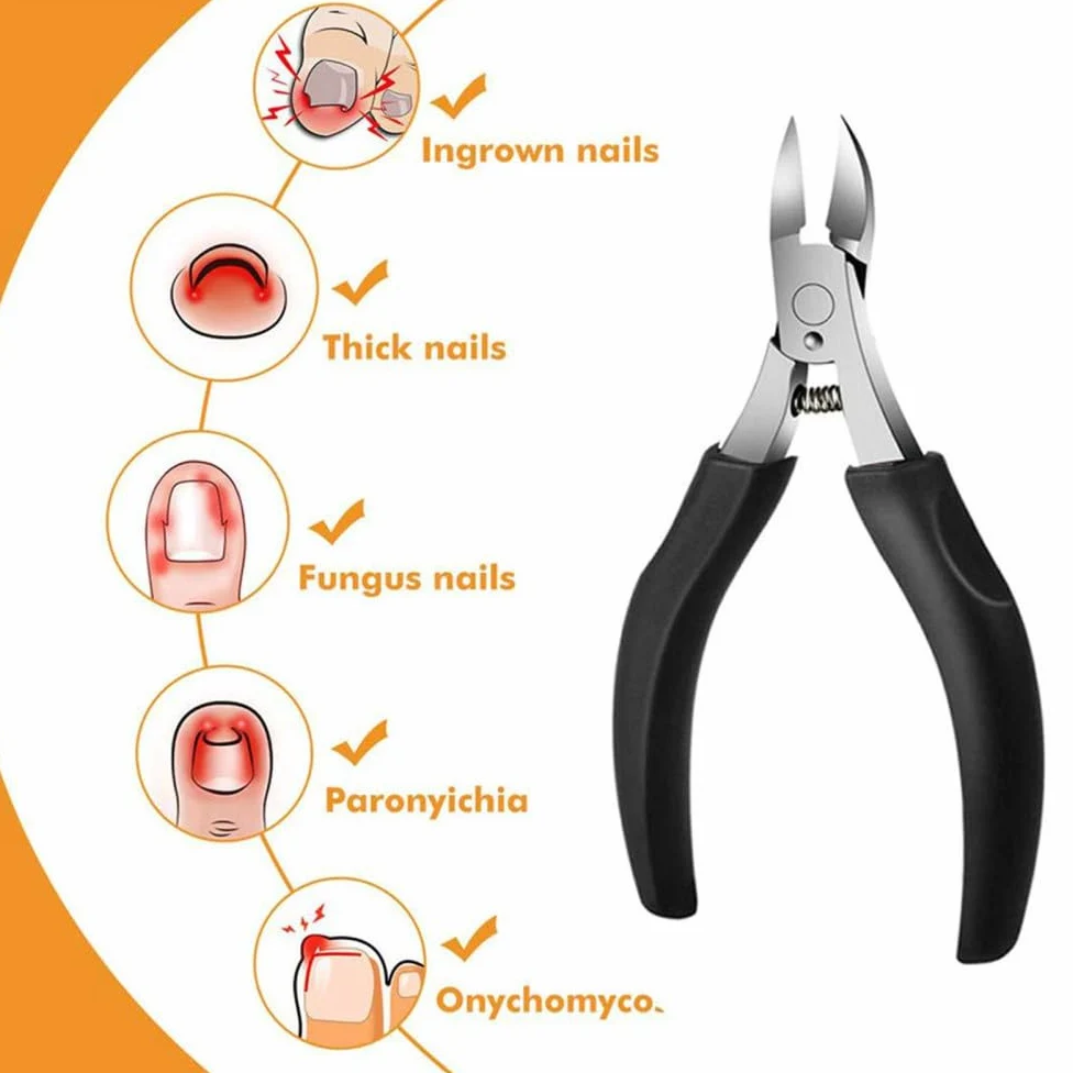 8 szt. Zestaw obcinaczy do paznokci Obcinacz do paznokci ze stali nierdzewnej Grube wrastające paznokcie u stóp Heavy Duty Precyzyjne nożyczki do paznokci Cut Nail Tool, 1 zestaw