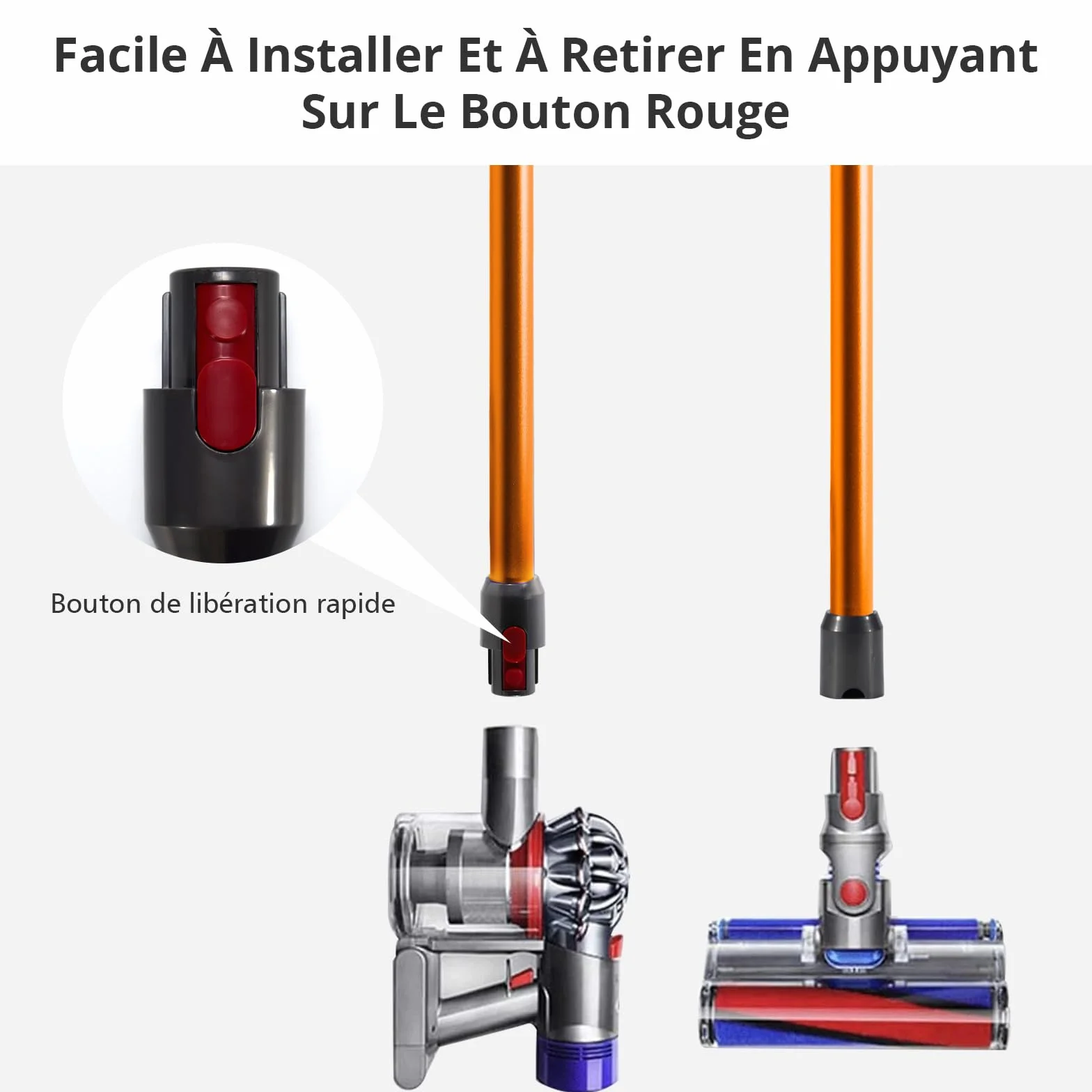 Rura Przedłużająca Sztywna Teleskopowa Kompatybilna z Dyson V7, V8, V10, V11, V15