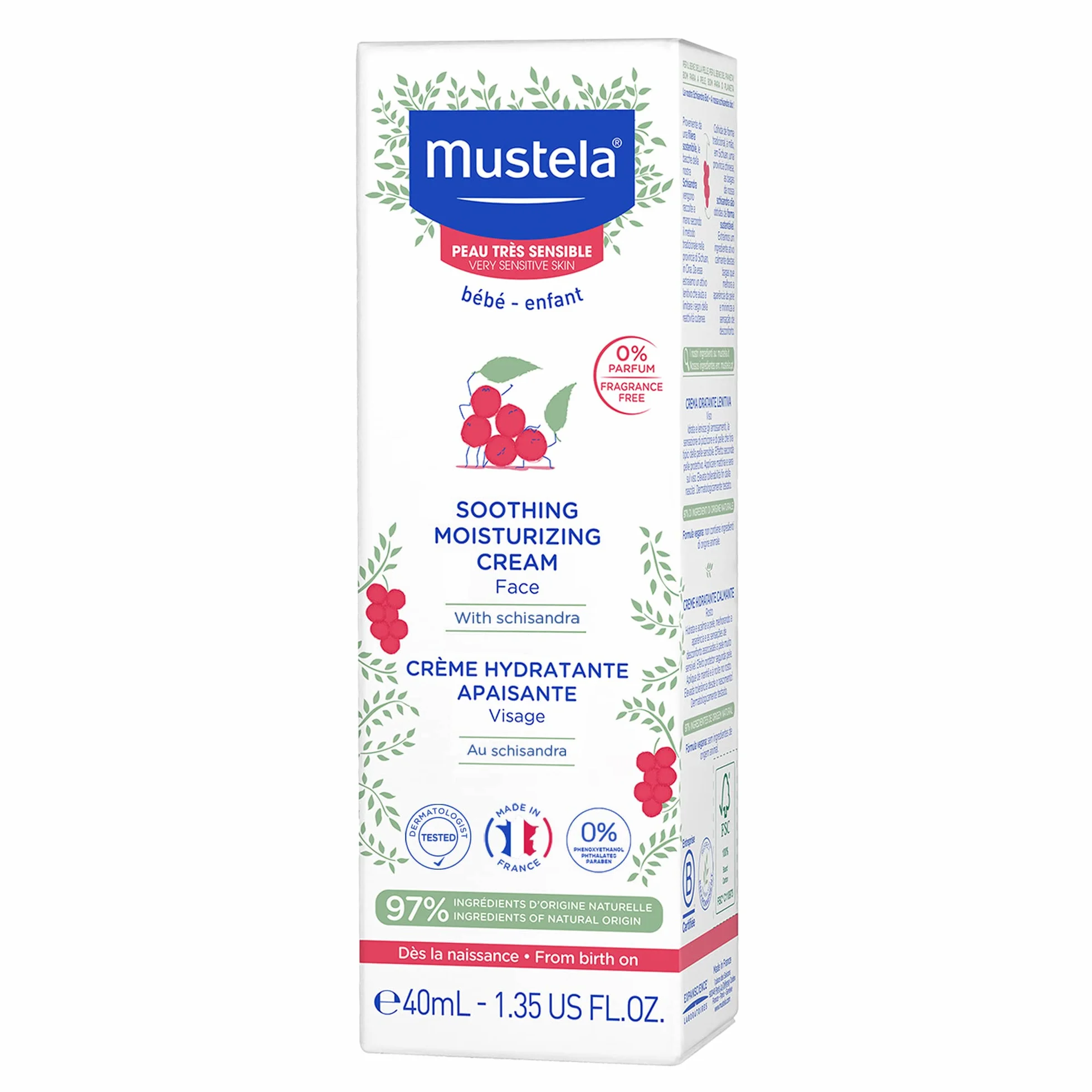 Mustela BB Soothing Moisturizing Cream Very Sensitive Cream 40 ml