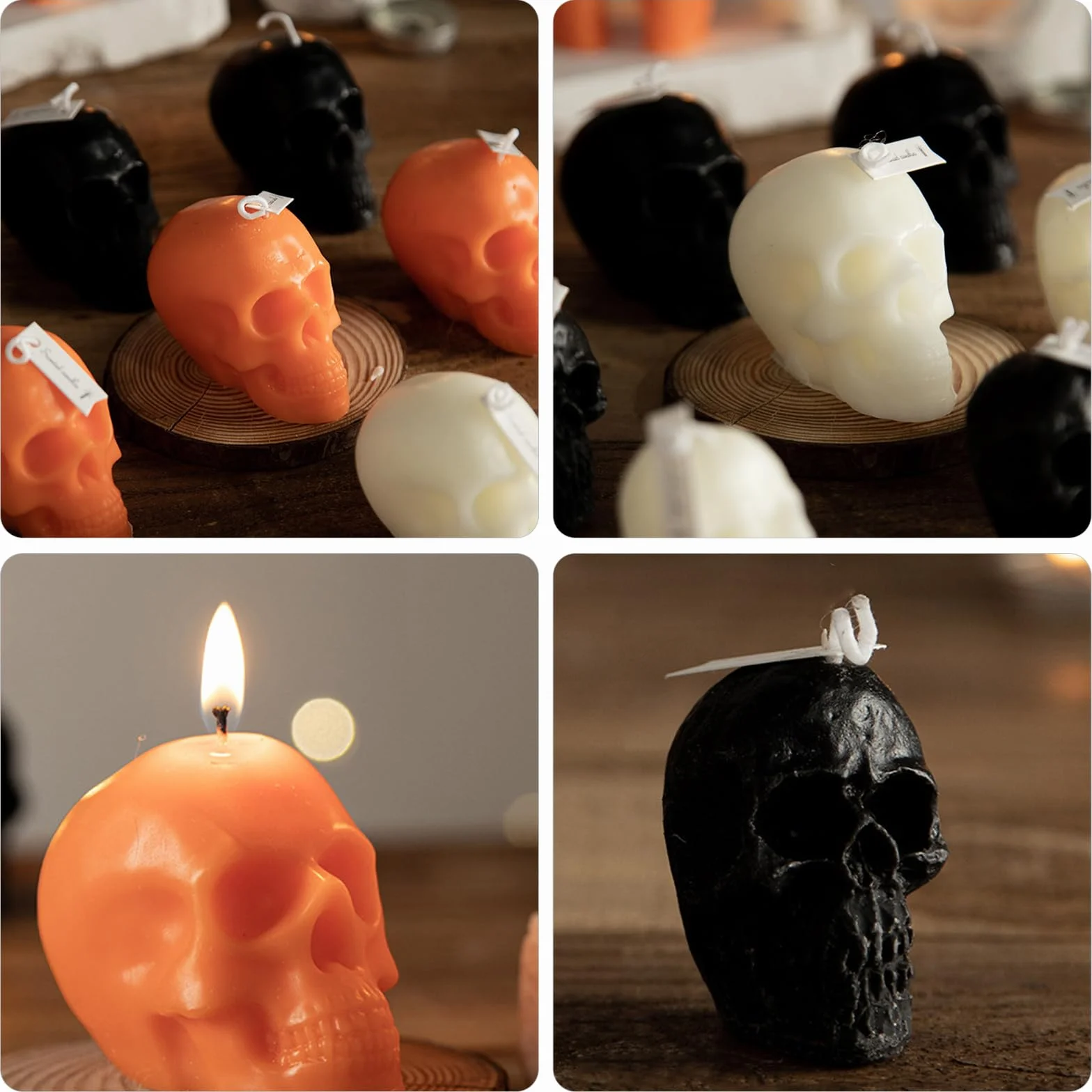 6 sztuk dekoracyjnych świec na Halloween, świece na Halloween, świece z duchami, świece na Halloween, straszne świece, do domu, na Halloween, imprezę, do pokoju, dekoracji stołu (B)