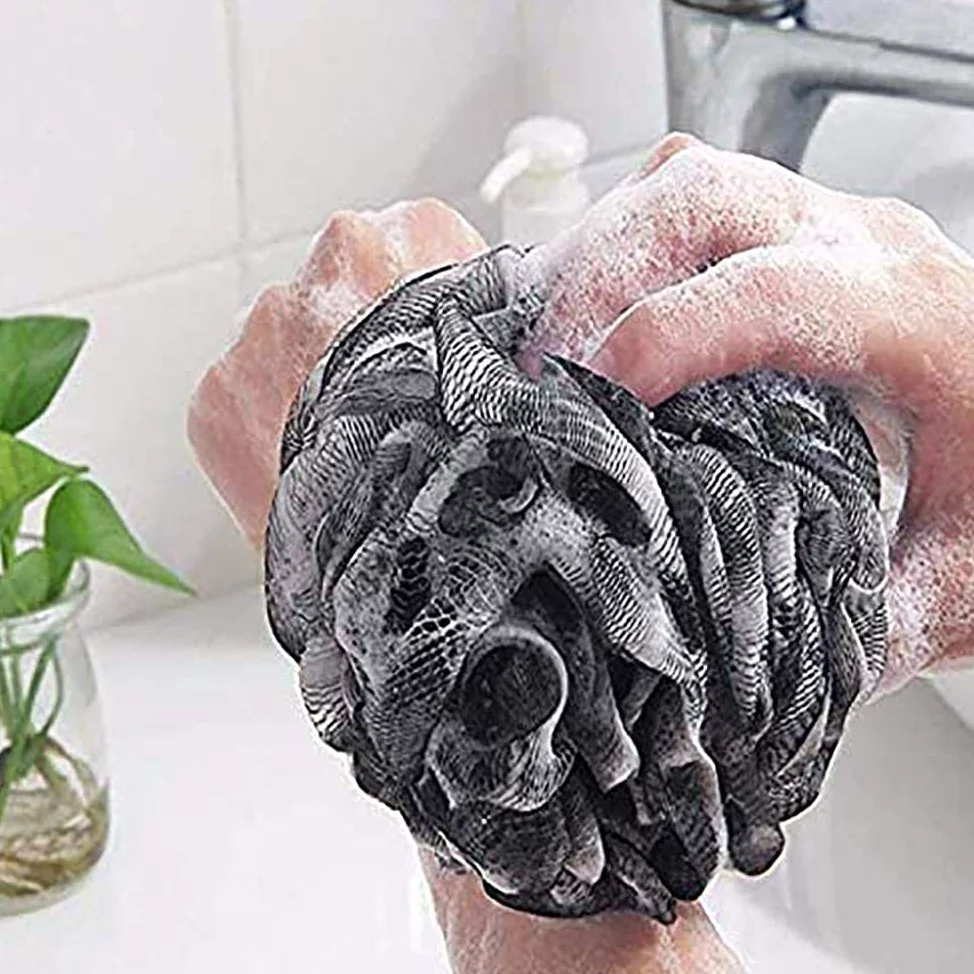 szt. Kula do kąpieli gąbka do kąpieli i prysznica duża gąbka do kąpieli Mesh Loofahs szczotka do szorowania ciała do czyszczenia skóry ukojenie