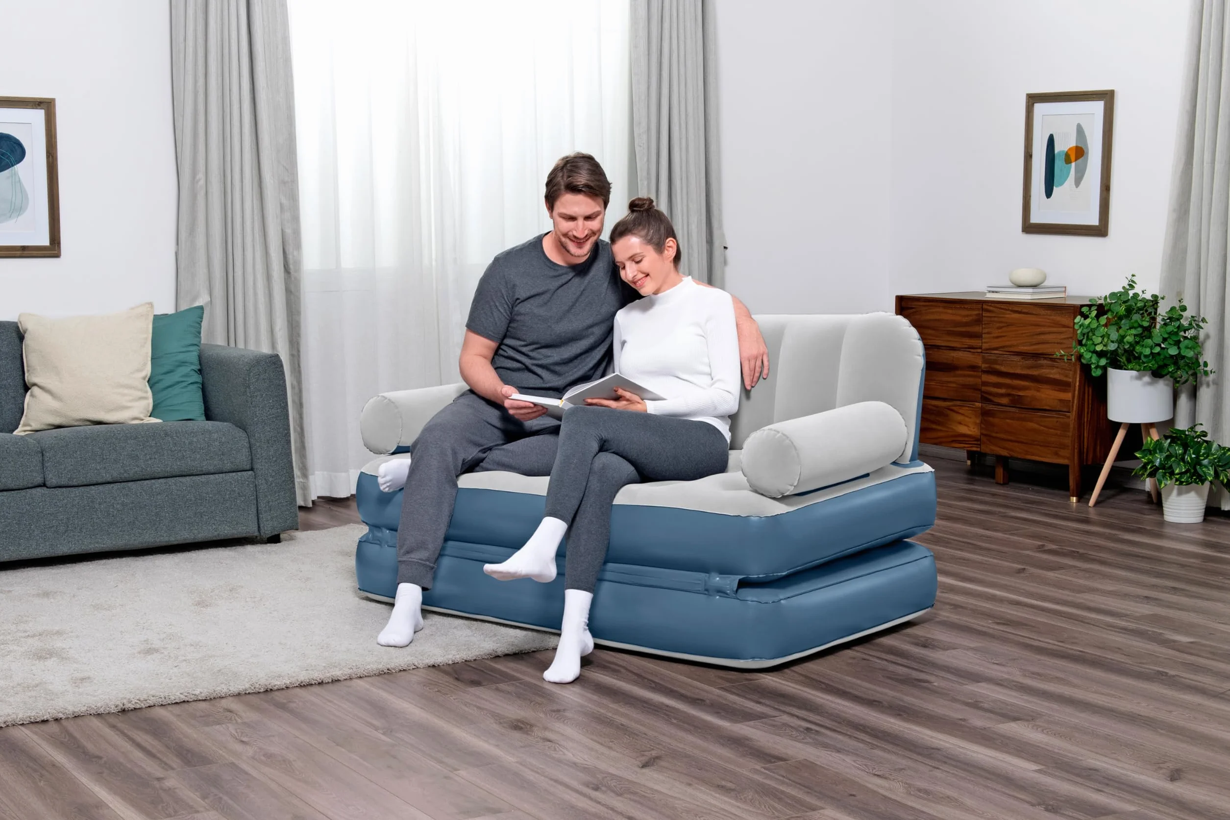 Bestway Multi-Max sofa dmuchana 3 w 1 ze zintegrowaną pompą elektryczną 188 x 152 x 64 cm