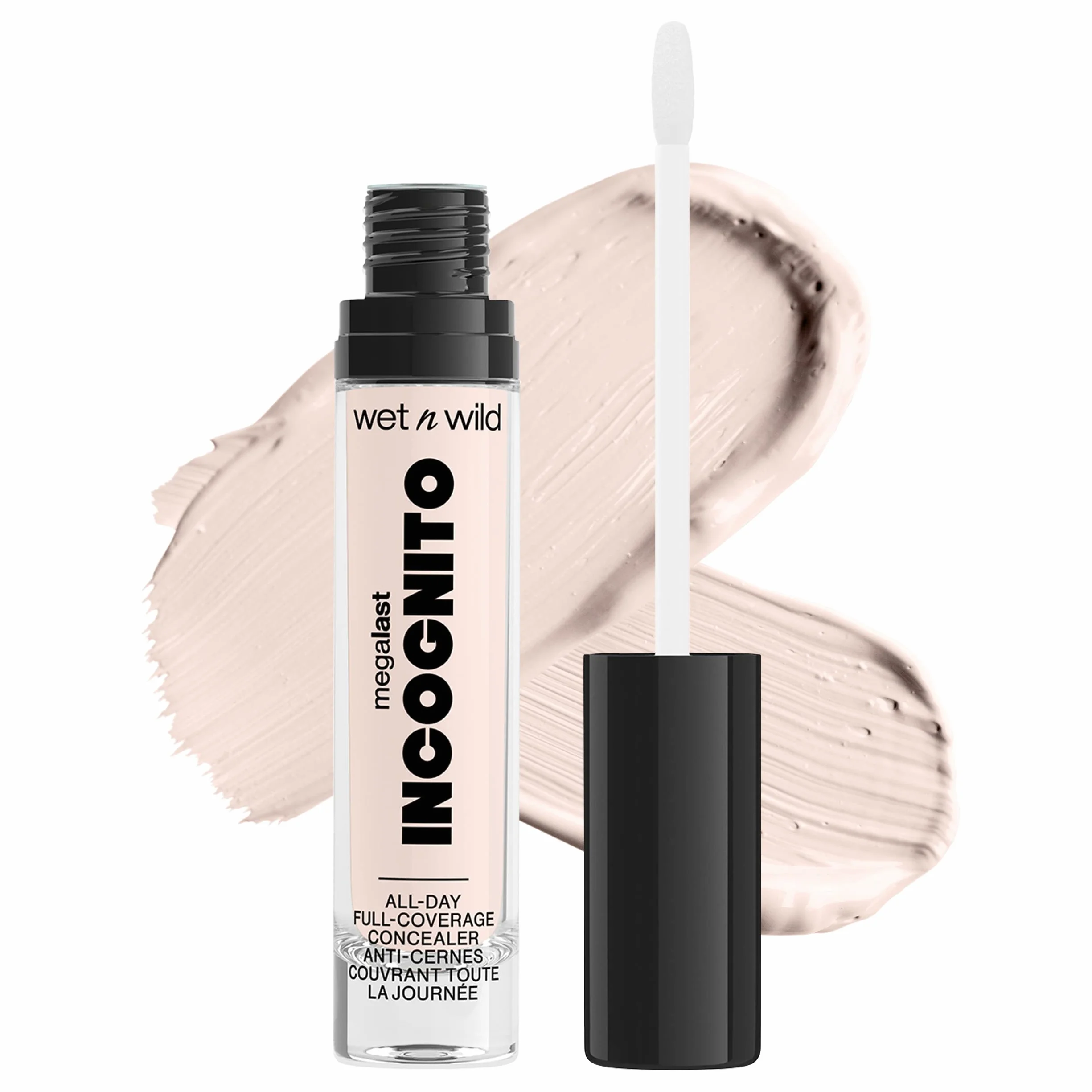 Wet n Wild Megalast Incognito Pełne Przykrycie Korektora, Lekka, Bogato Napigmentowana Cieczowa Korektor, Wzmacnialna Formuła Średniego do Pełnego Przykrycia i Matowe Wykończenie, Jasny Beżowy Odcień