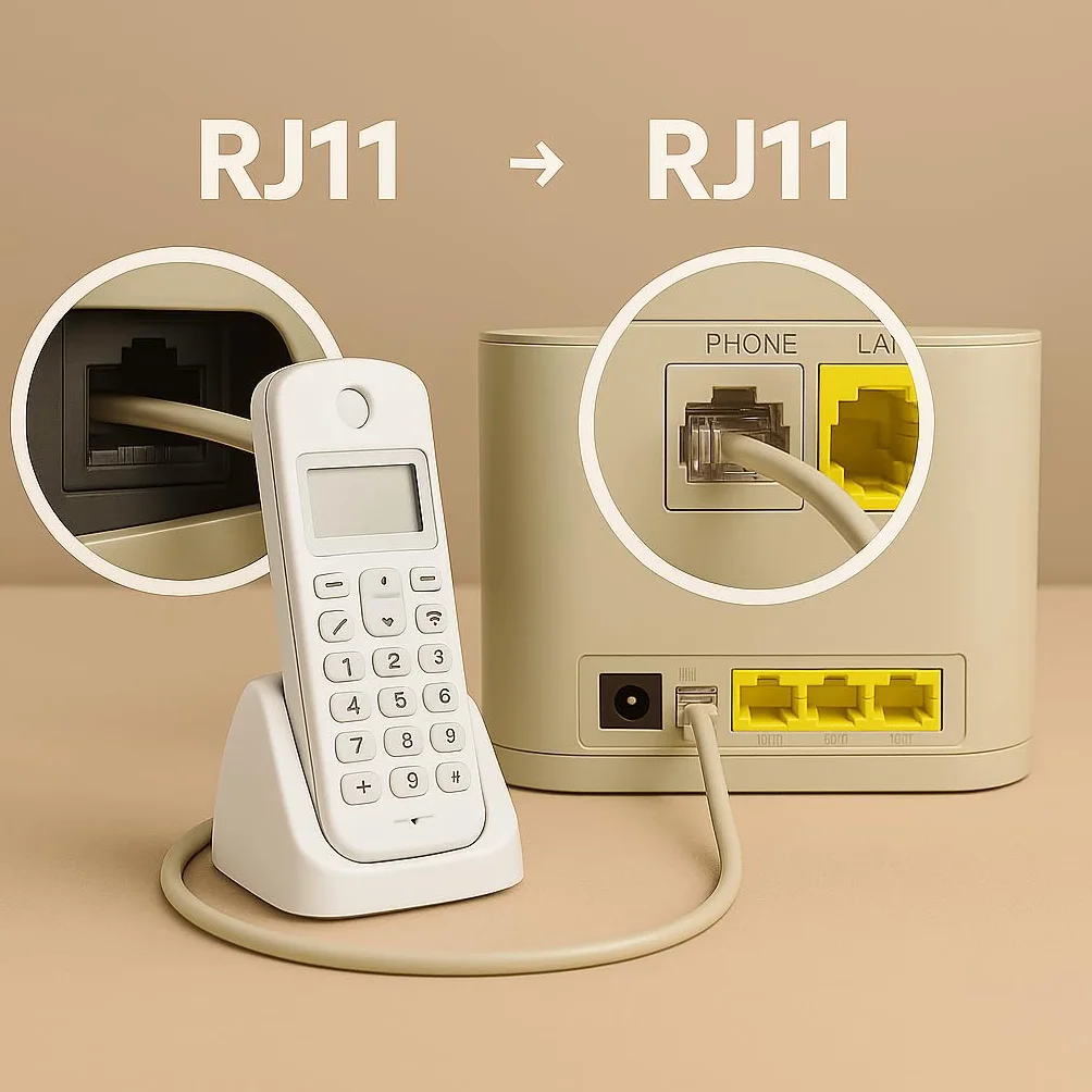 Alida Systems ® Kabel ADSL 5m - najwyższej jakości/pozłacane piny kontaktowe/szerokopasmowy szybki internet/router lub modem do gniazda telefonicznego RJ11 lub mikrofiltr/biały