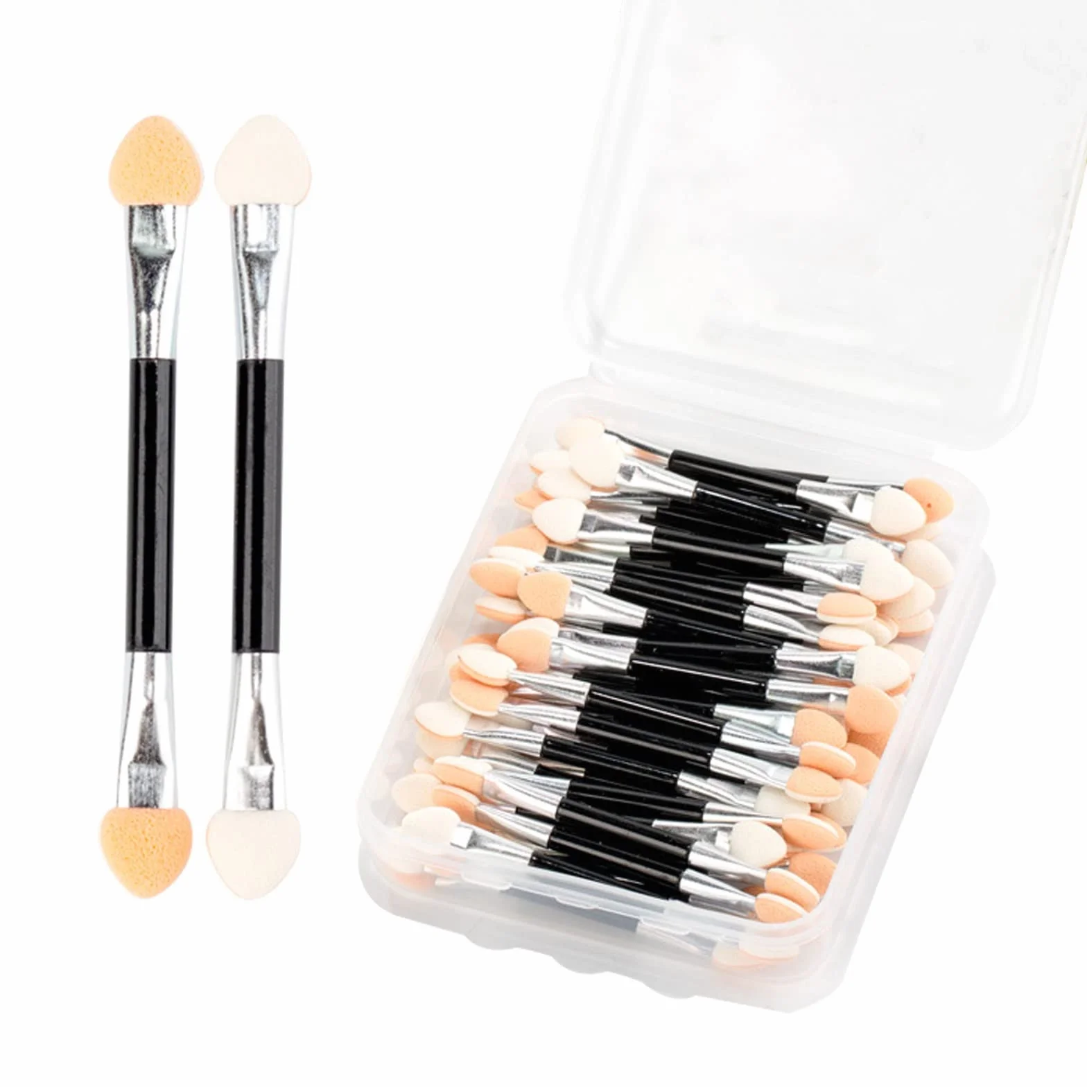 20 sztuk pędzli do cieni do powiek, Sponge Eyeshadow Brush, dwustronny pędzel do cieni, jednorazowy aplikator cieni do powiek