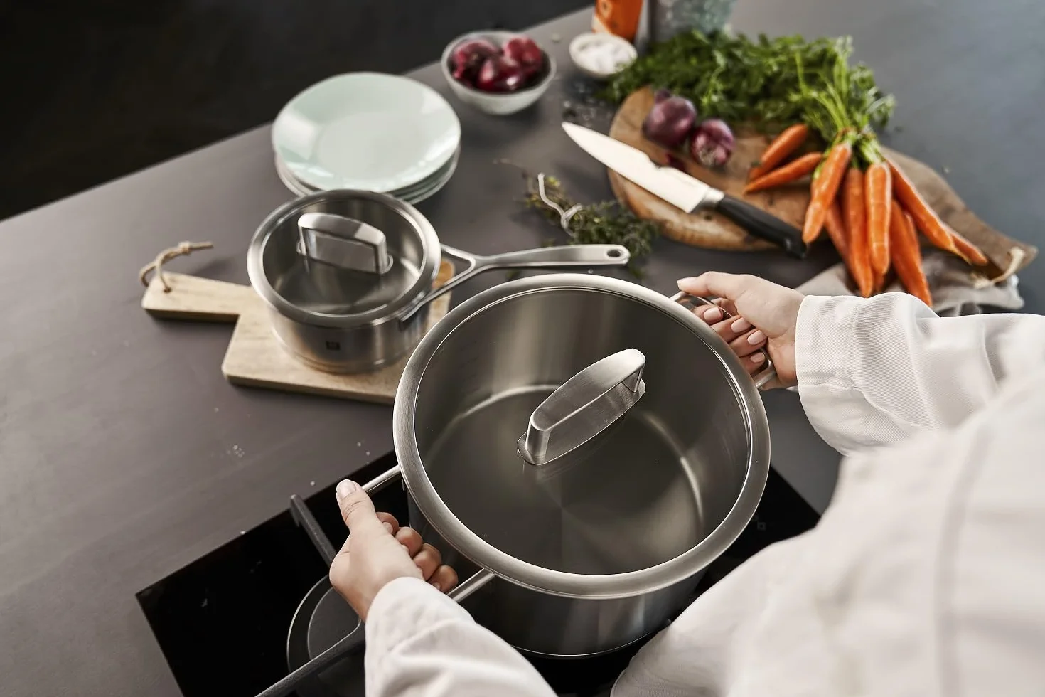 ZWILLING Kochtopf-Set 5-tlg. Edelstahl Induktionsgeeignet Vitality