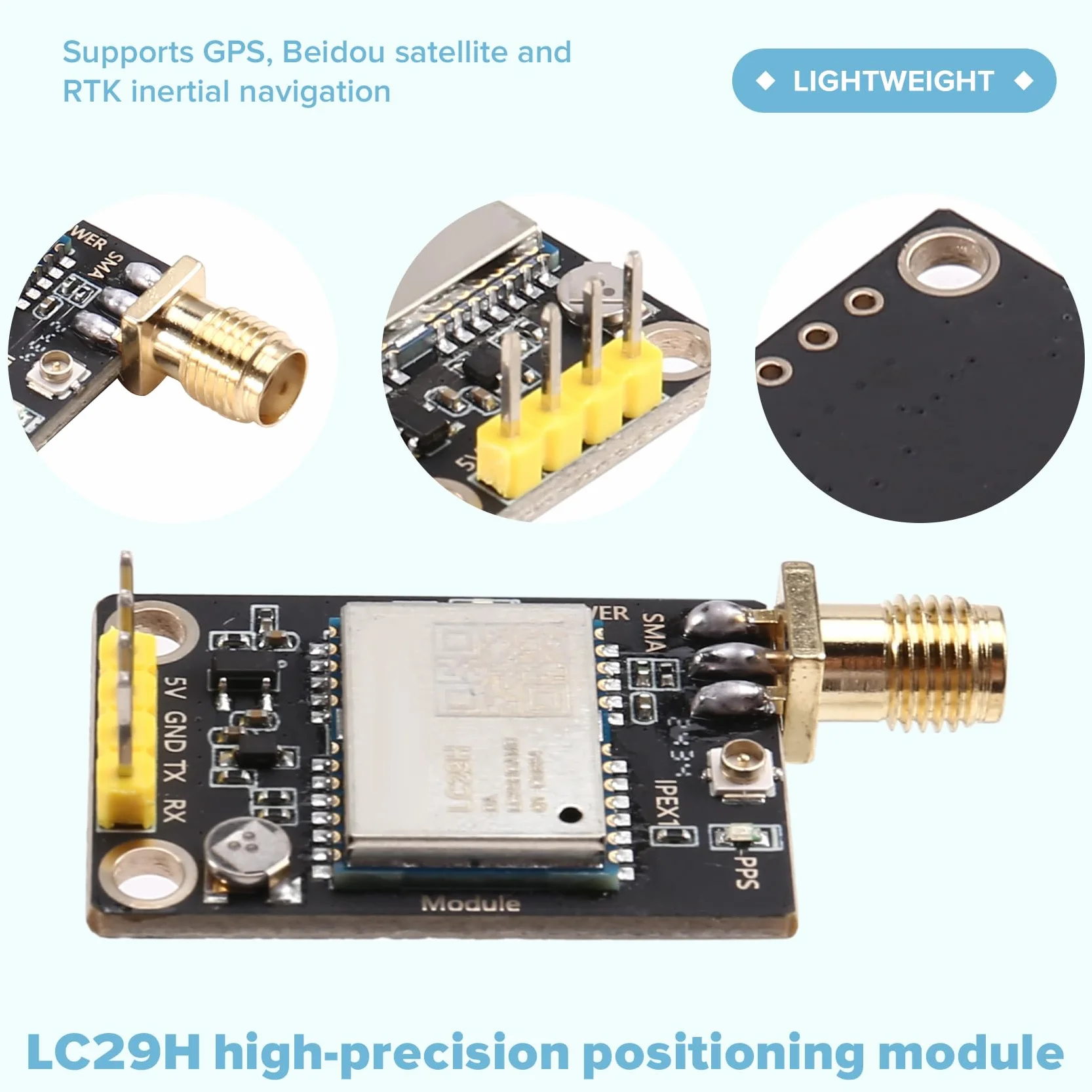 RTK Base Station Board LC29H Dual Band L1 L5 GPS moduł pozycjonowania o wysokiej dokładności LC29HDA