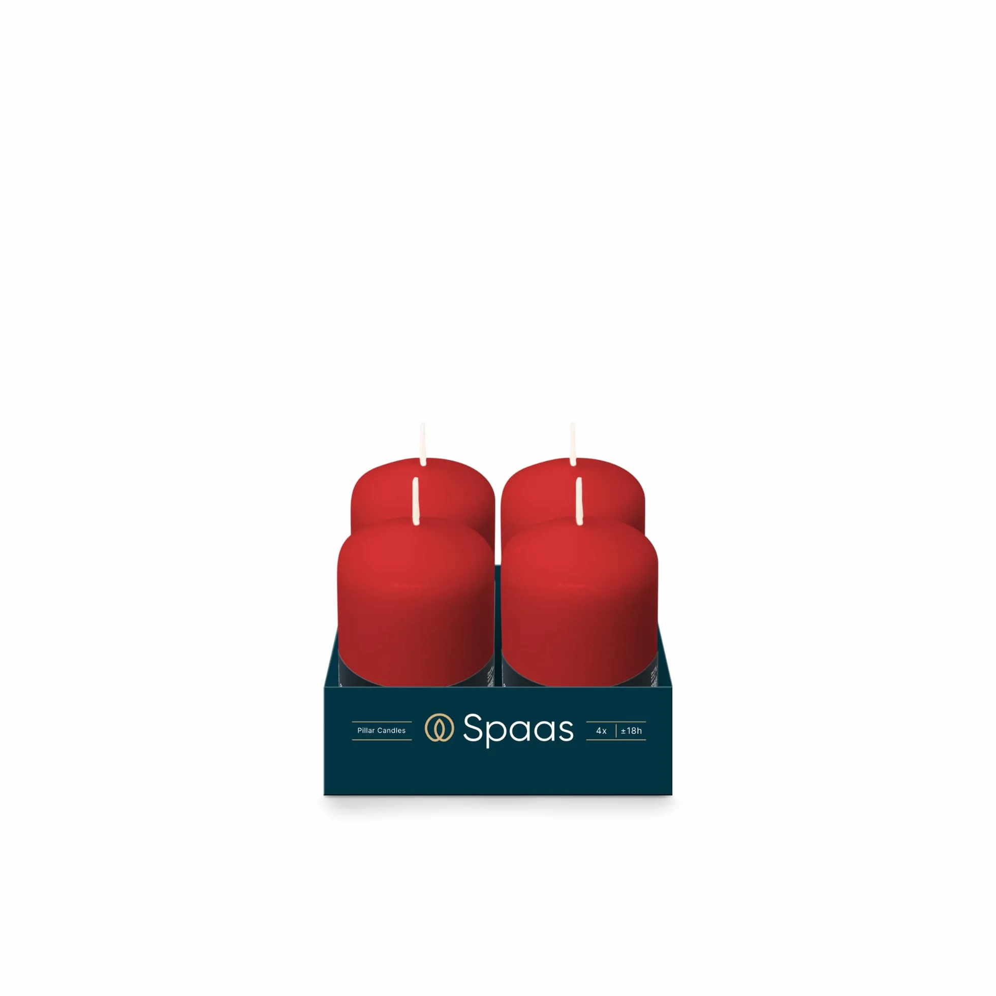 Spaas Unscented Pillar Candle 50/80 mm 18 Hours Czerwony