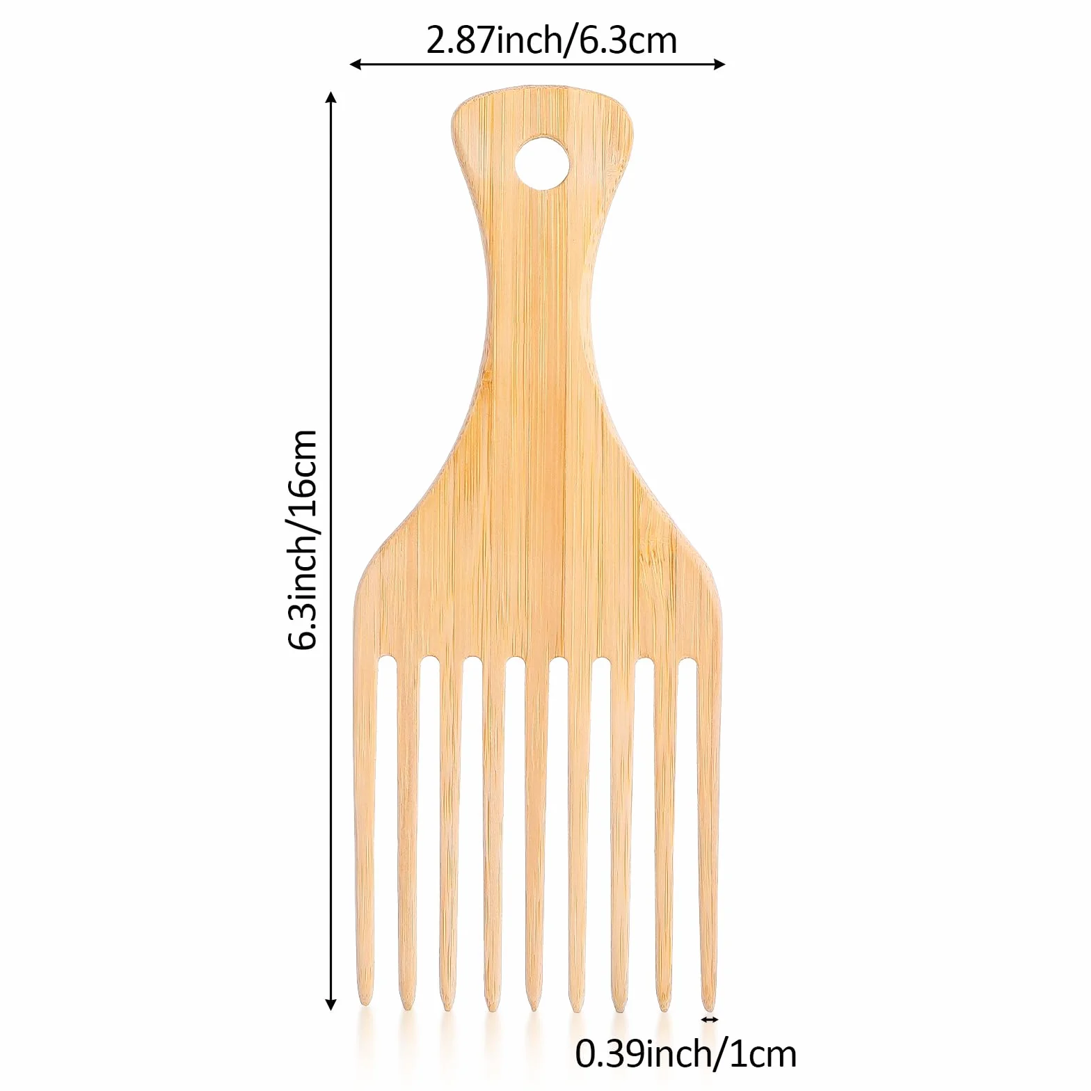 Gjinxi Zestaw 2 grzebieni bambusowych do włosów afro, naturalne antystatyczne kostki do włosów z kręconymi, szerokimi zębami, grzebienie afro do liftingu i stylizacji, grzebienie do rozczesywania