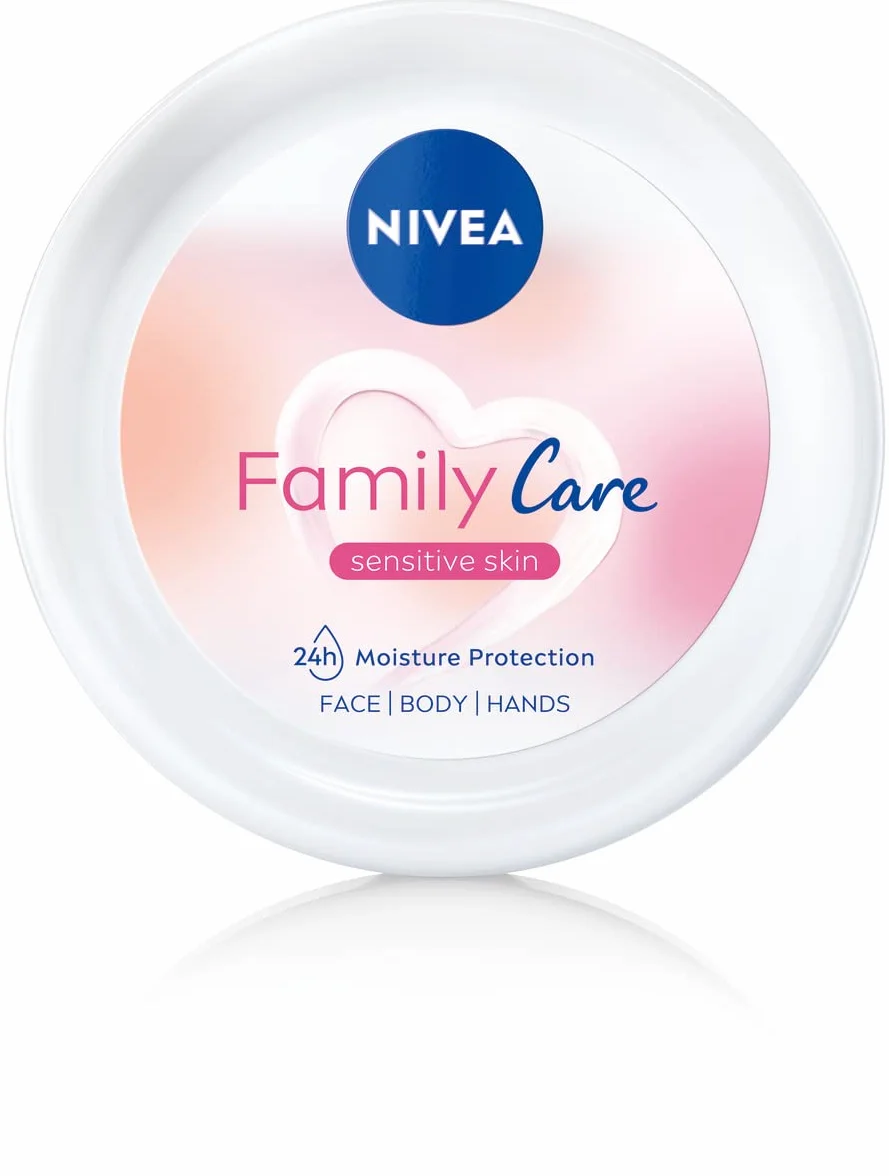NIVEA Family Care Lekki krem nawilżający do wrażliwej skóry ciała, twarzy i dłoni dla całej rodziny 450 ml