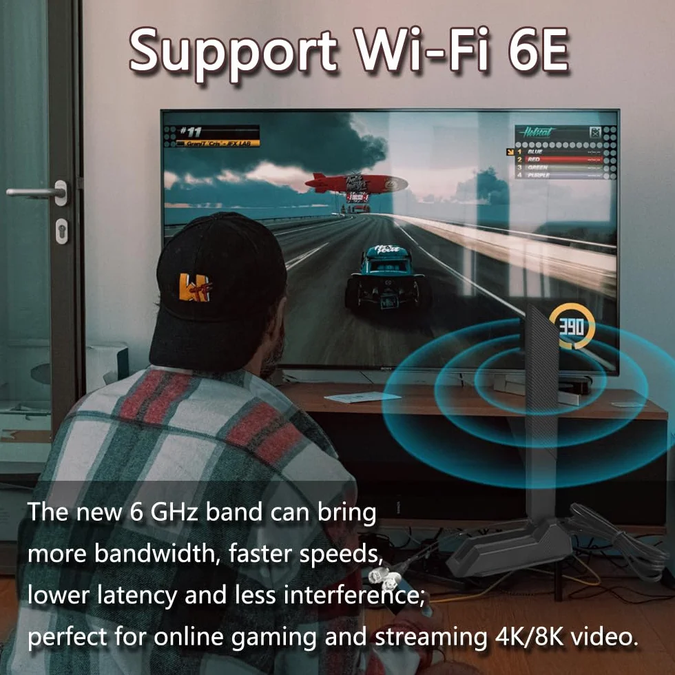 Gintai RP-SMA Dual-Band WiFi 6E antenowy dla ASUS ROG Strix B550-F Gaming WiFi II/B550-PLUS/Prime B450M-A II/ROG Strix B650-A B650-PLUS B650E-F B550-A B760-I Z690-I Z790-Plus Z790-A Z790-E