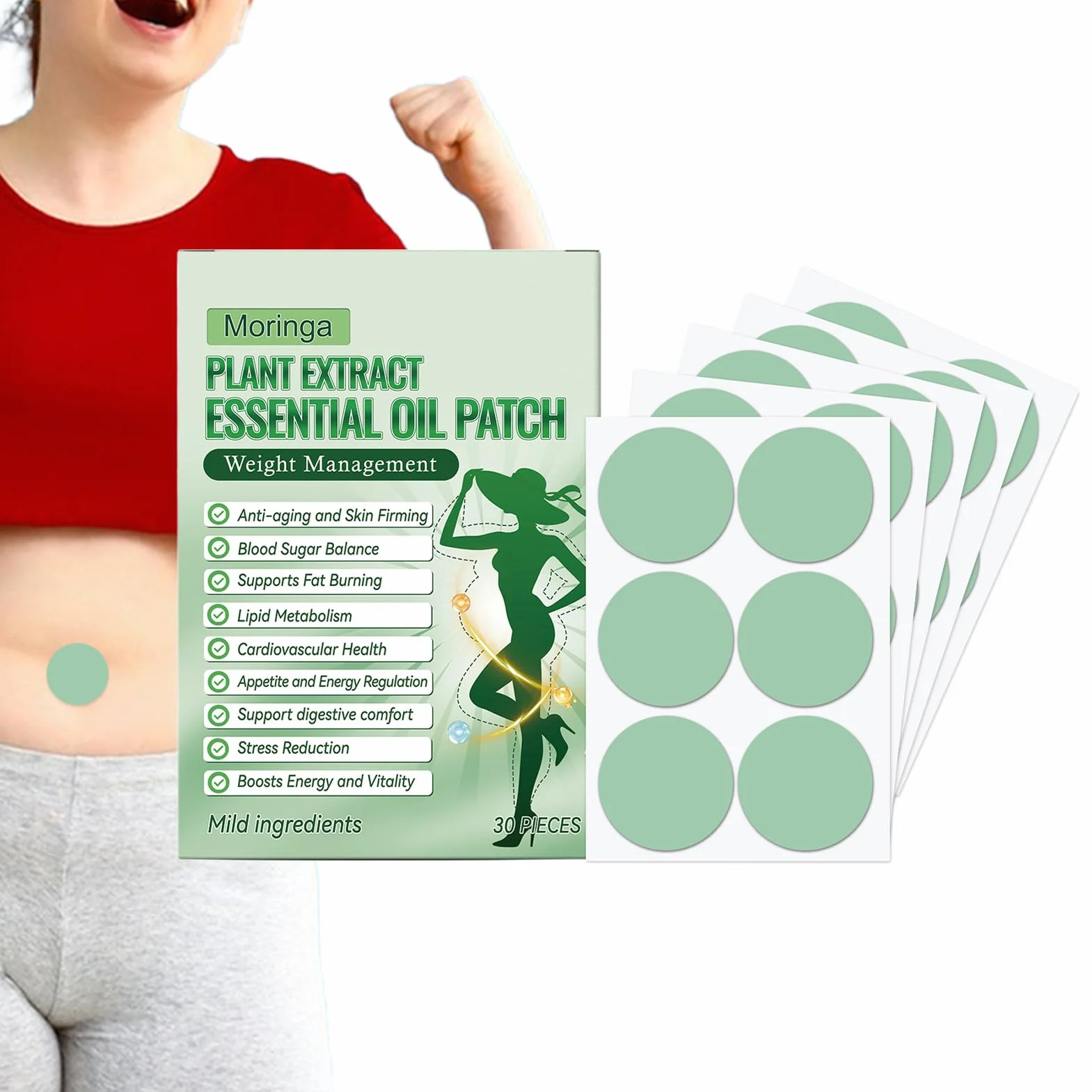 Nano-igłowe plastry do odchudzania, Slim Patch do odchudzania, plastry odchudzające brzuch, 2026 naturalne nano-plastry na mikroigły, 9 w 1, do wszystkich rodzajów skóry (60 sztuk/2 pudełka)
