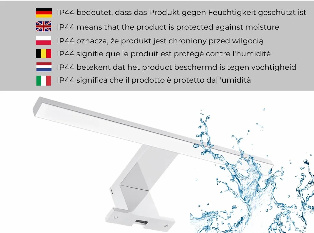 Lustro Łazienkowe LED 50x60x10 cm IP44 Białe Prostokątne