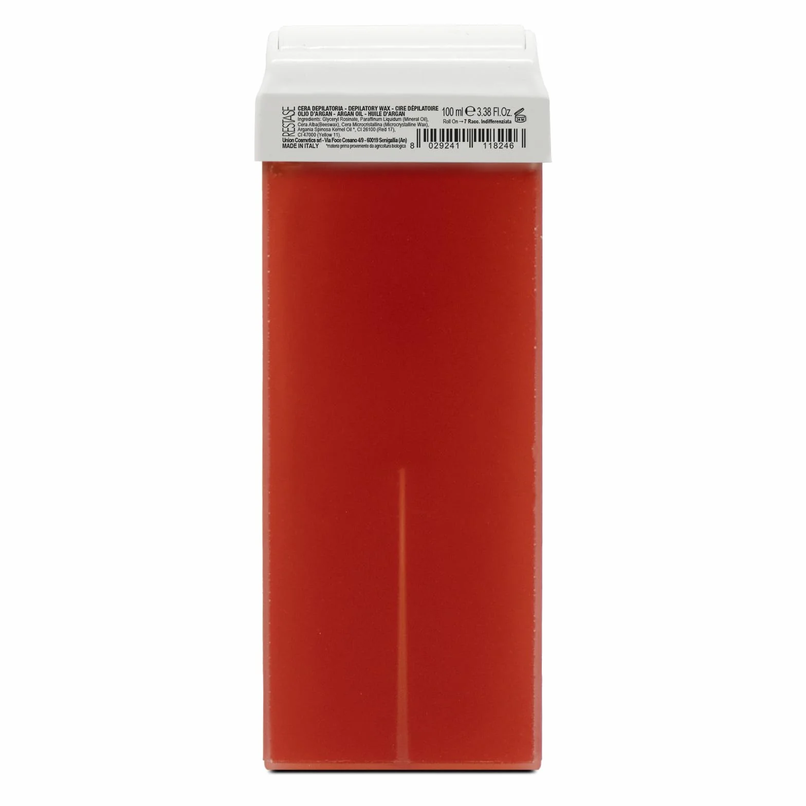 RESTASE Wosk do depilacji rozpuszczalny w tłuszczach Roll On, olej arganowy, do skóry delikatnej, 100 ml, wyprodukowany we Włoszech