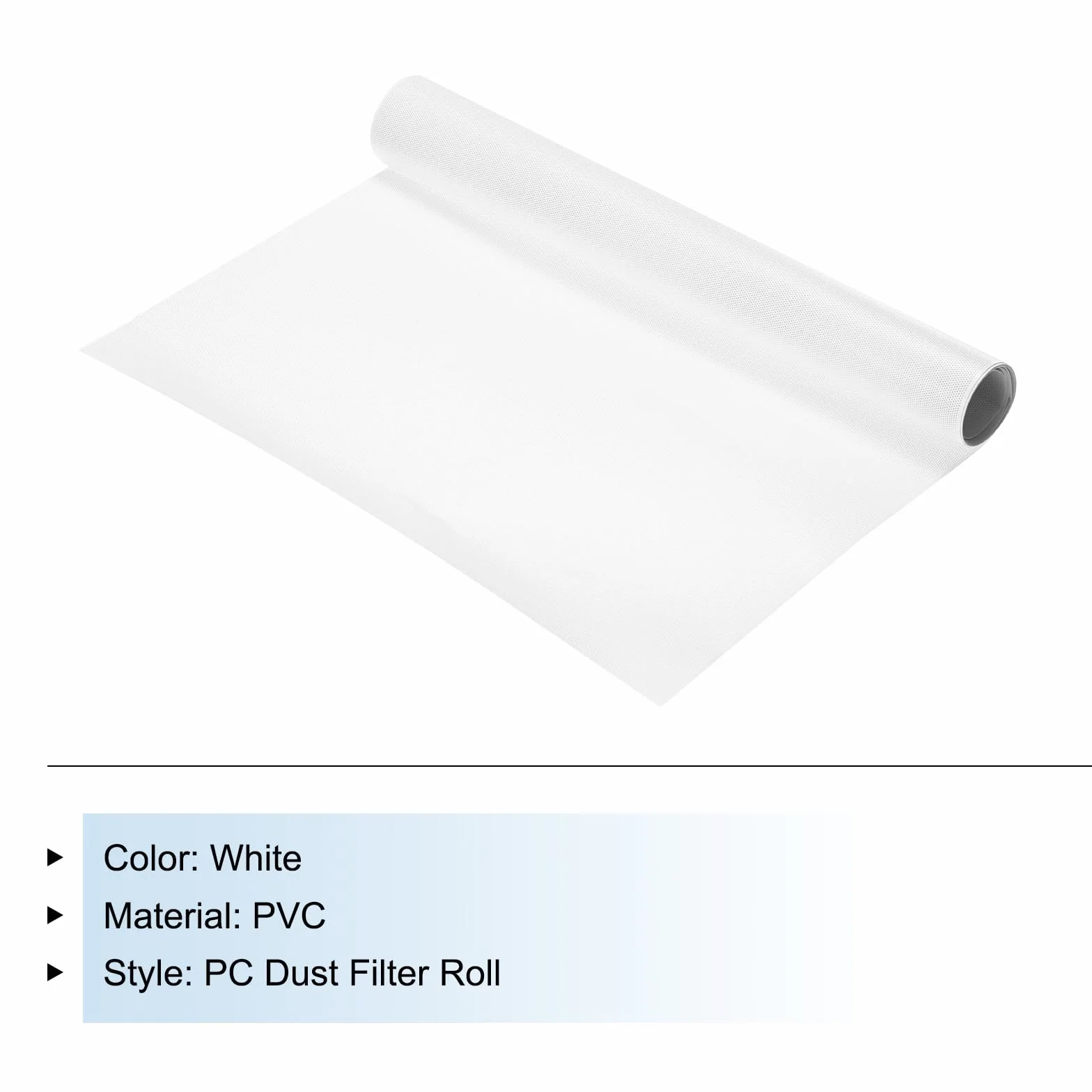 QUARKZMAN Rolka do filtra pyłu PC, 300x1000x0,8mm, chłodnica obudowy komputera z PVC, szczelna siatka wentylatora do obudowy komputera, biała
