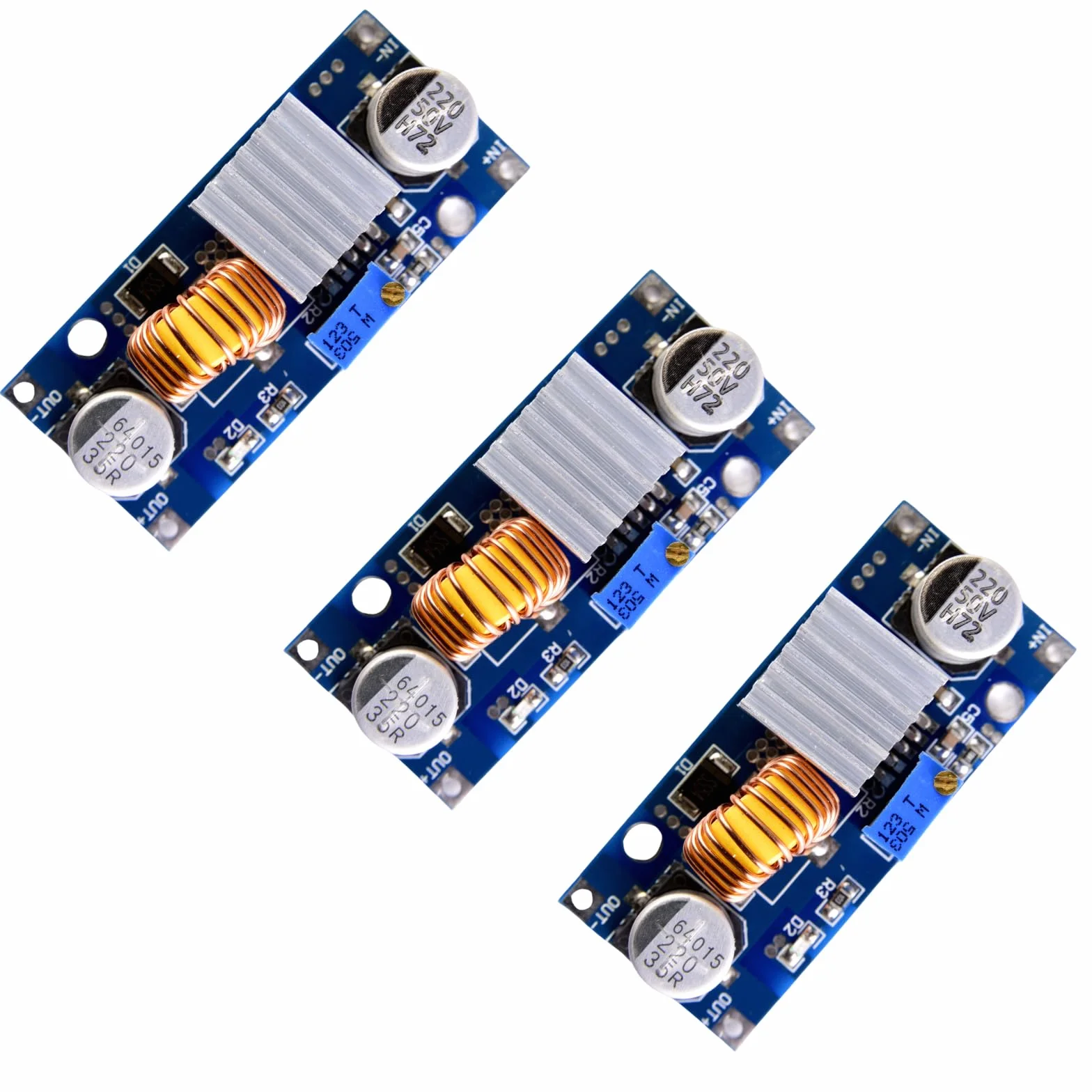 DC-DC Buck Converter 4-38 V do 1,25-36 V 5 A regulowany 24 V 12 V 9 V 5 V Step Down przetwornik napięcia kompatybilny z Arduino LED Electric Power DIY (3 sztuki)