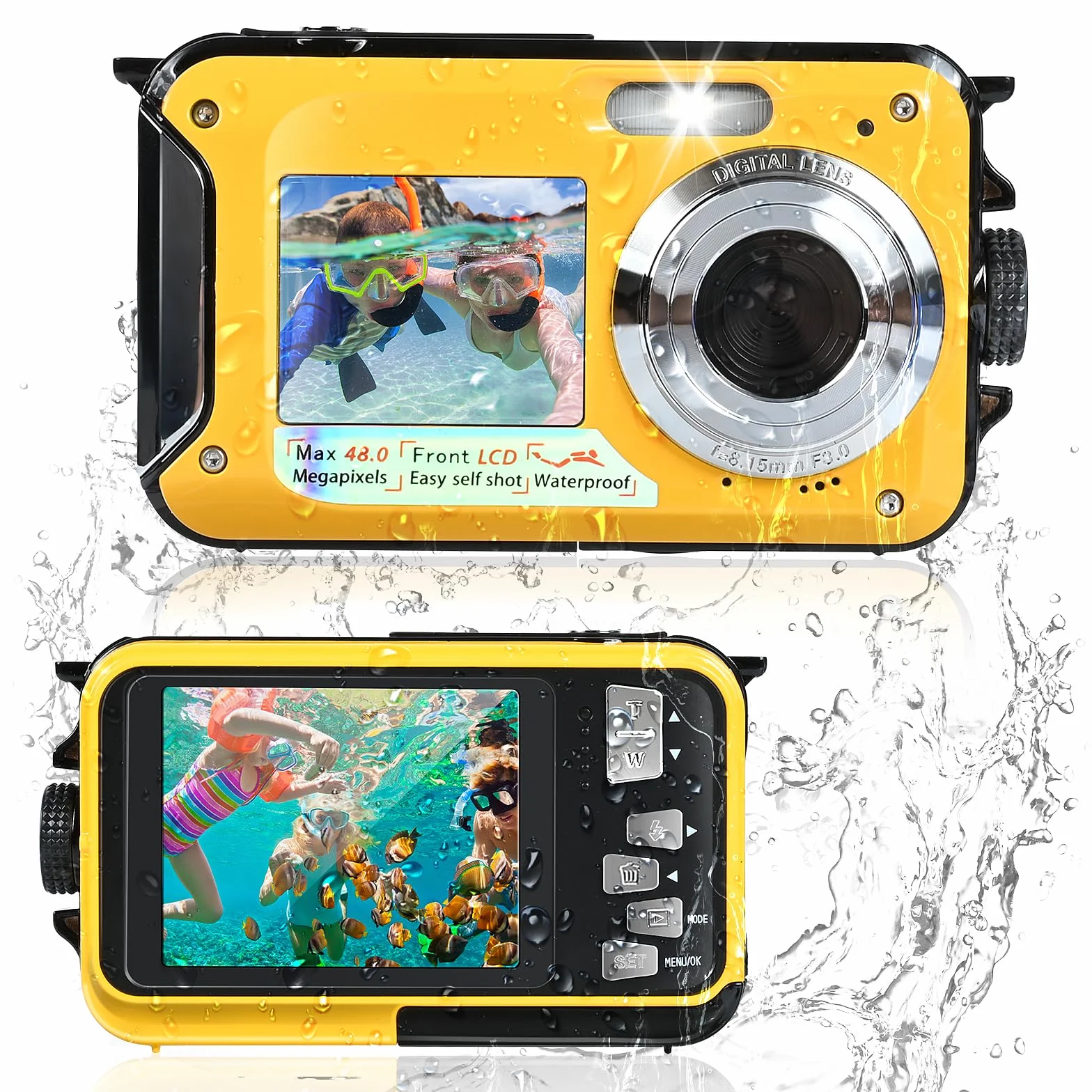 Kamera nurkowa, Comius Sharp 10FT FHD wideo 30 MP cyfrowy zoom zdjęcie 16-krotny zoom z kartą pamięci 32 G do podwodnych selfie, nurkowania, pływania