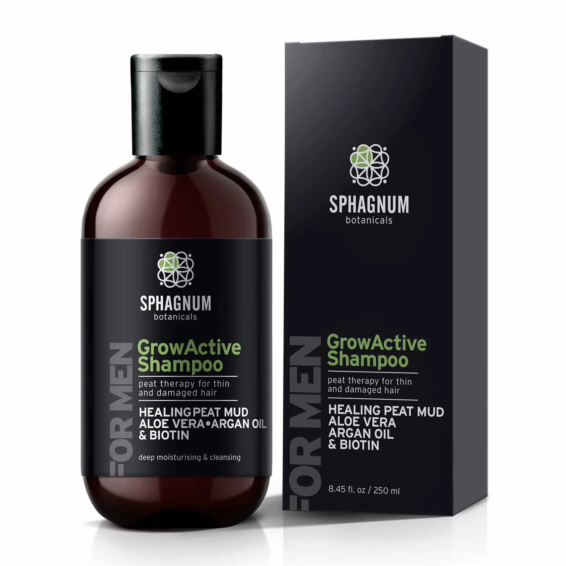 Hair Growth Shampoo For Men - Natural Biotin Boost with Argan Oil and Peat Mud, Effective Hair Loss Treatment for Thinning Hair, Organic DHT Blocker - No SLS, Parabens, Sulfate-Free, Anti-Dandruff…