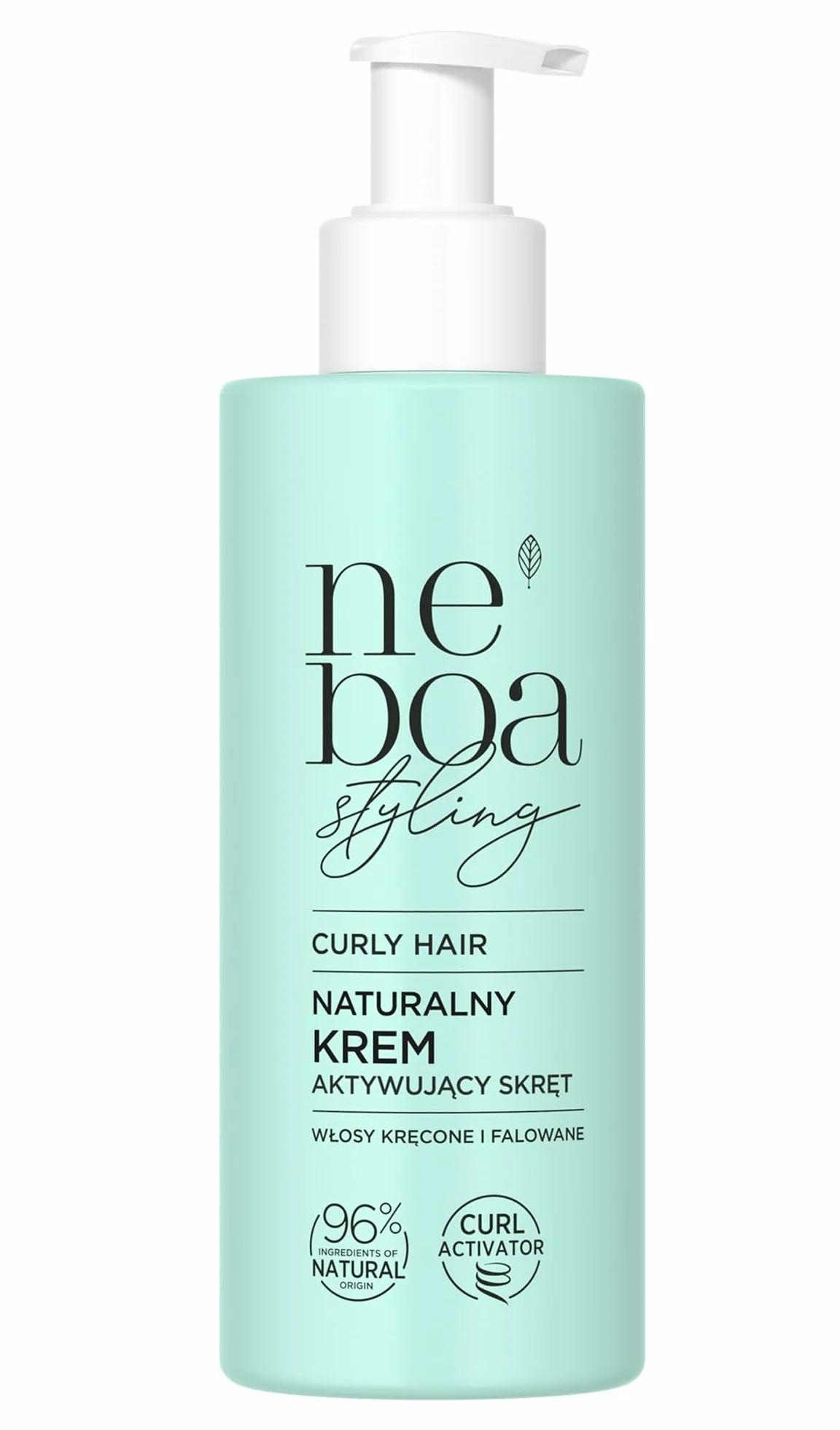 NEBOA Naturalny Krem Aktywujący Skręt do Włosów Kręconych, 175ml, 96% Naturalnych Składników, z Masłem Mango i Proteinami