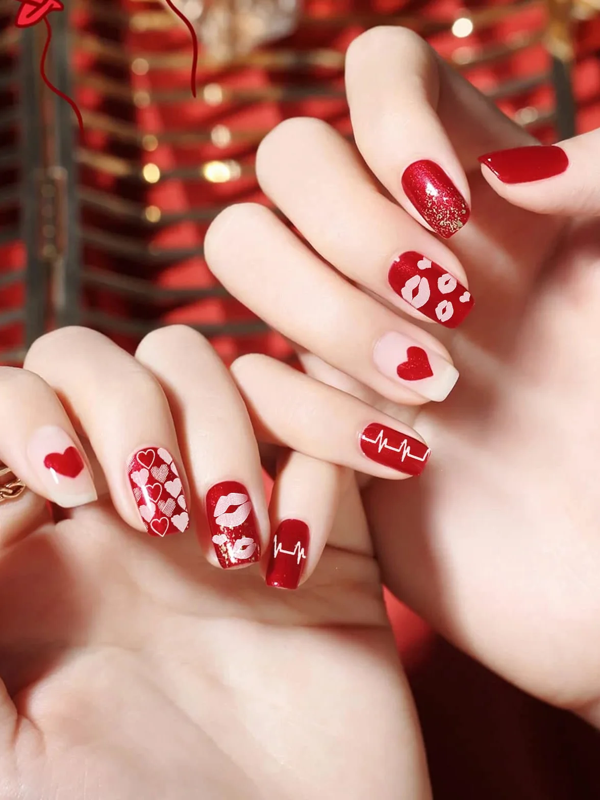 Kalolary 9 szt. Szablony do Stemplowania Paznokci Zestaw Narzędzi do Manicure Nail Plates Stemple Manicure Szablony Jednorożec Wysoki Obcas Serce Motyw do Walentynki Paznokci Płytki