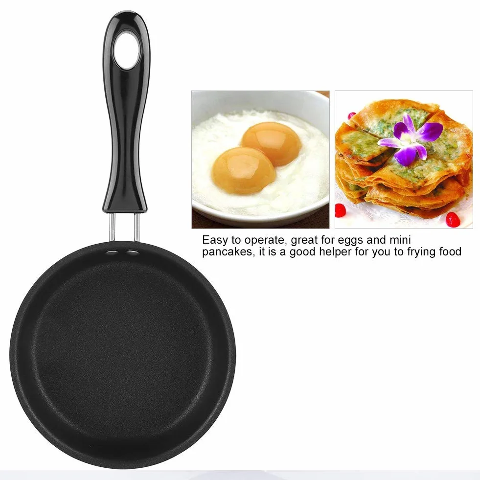 Mini Patelnia Jajko Omlet 12 cm Czyste Żelazko Powłoka Czarna