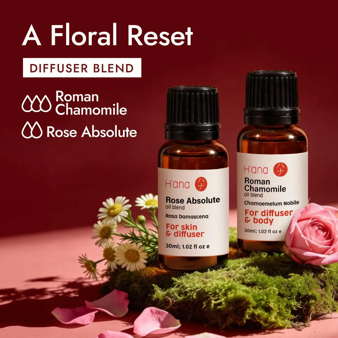 H'ana Olejek Eteryczny z Rumianku Rzymskiego do Dyfuzora i Komfortu Ciała - 100% Naturalny dla Twarzy i Skóry - Aromaterapia (1 Fl Oz)