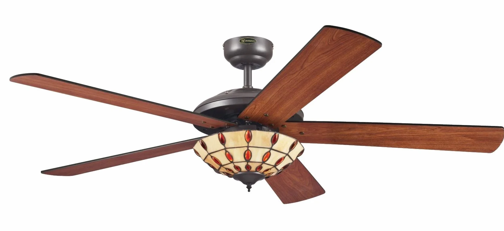 Westinghouse Wentylator sufitowy Comet Tiffany 132 cm Espresso z oświetleniem