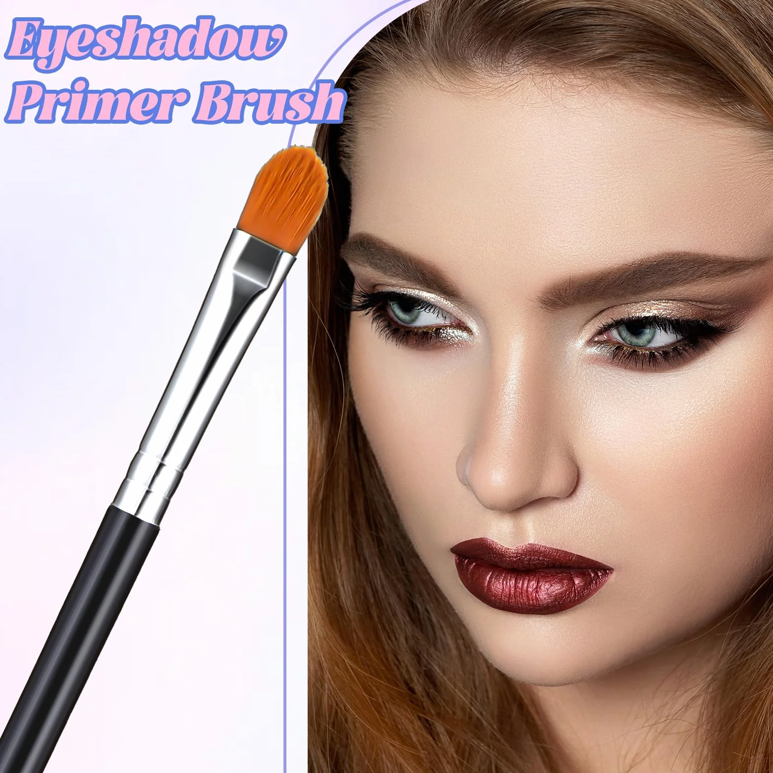 YUXIANLB Zestaw 4 pędzli do cieni do powiek, korektor, aplikatory, cienie do powiek, eyeliner, pędzle do makijażu z syntetycznym włosiem, zakreślacz, podkład, mieszanie konturów