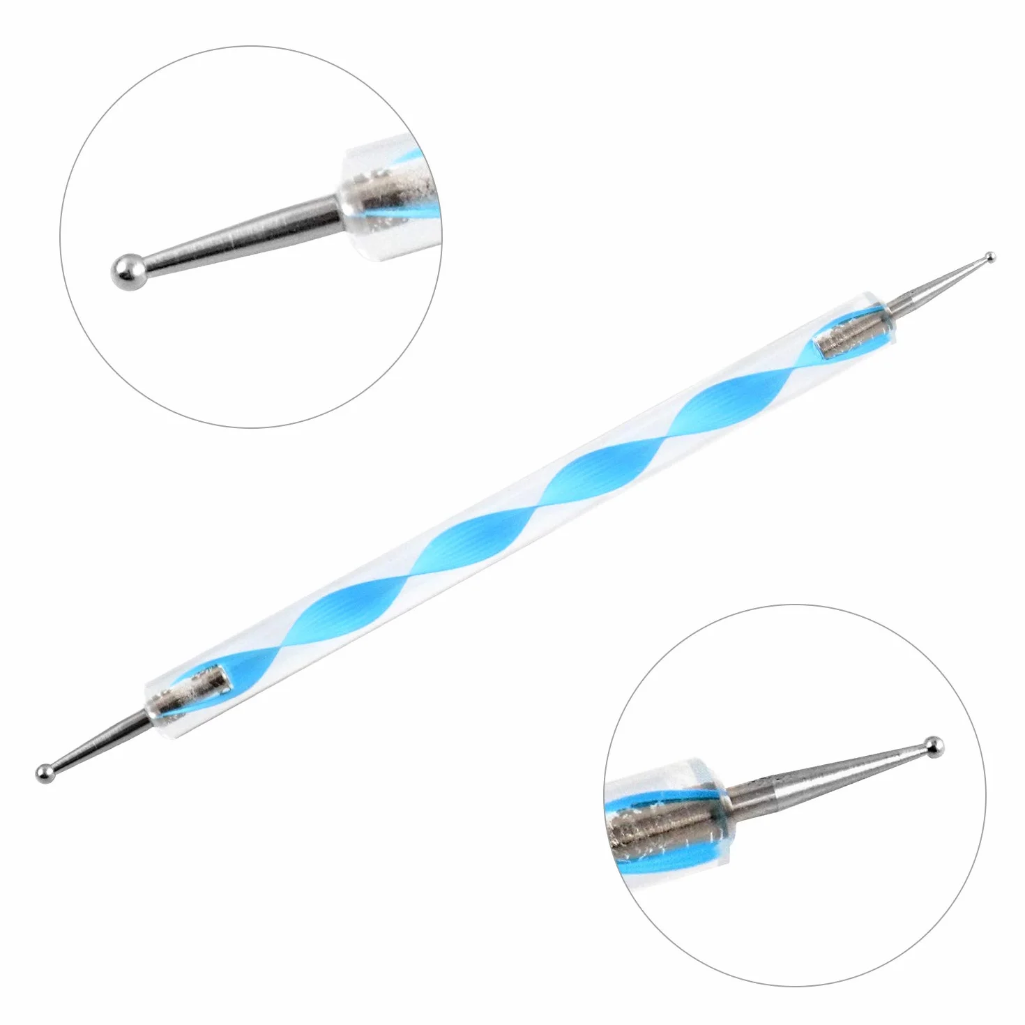 QWORK® rozsianych długopis Nail Art rozsianych narzędzi, rozsianych zestaw narzędzi do zdobienia paznokci, wytłaczany wzór, 10 sztuk