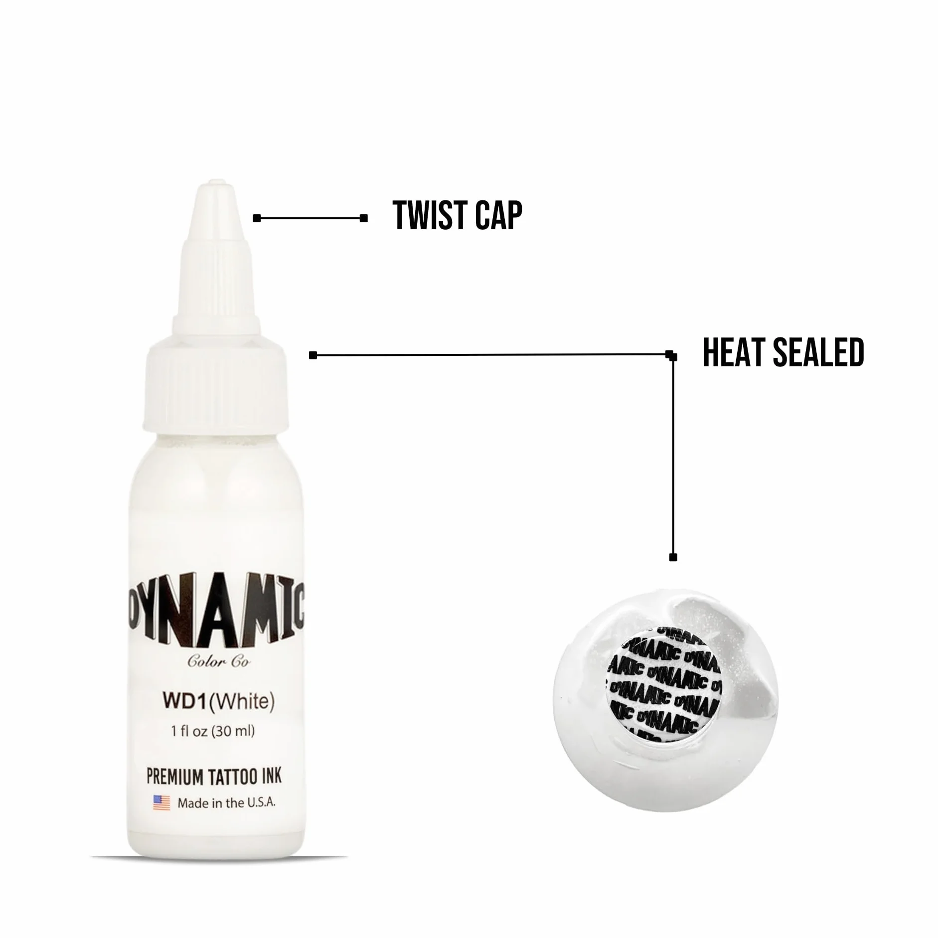 Dynamic biały tusz do tatuażu, 30 ml
