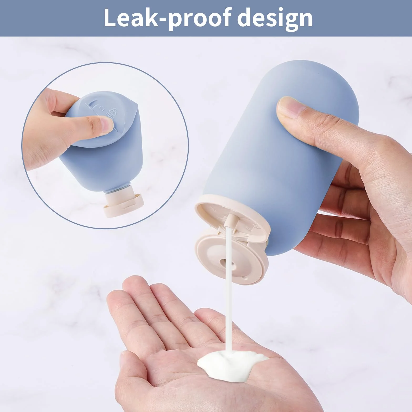 WLLHYF Butelki do wyciskania 2 sztuki opakowaniu Wymienne plastikowe pojemniki podróżne Puste butelki z zatyczką typu Disc Top Akcesoria podróżne do szamponów, kremów, balsamów, odżywek(200 ml)