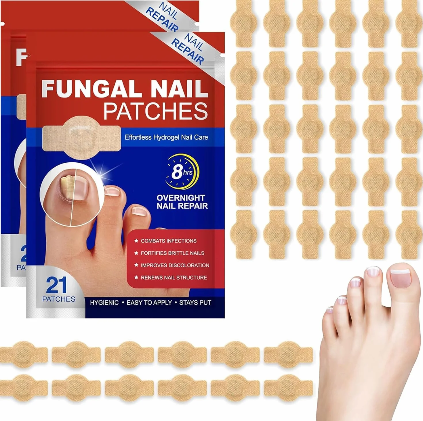 Fungal 42 plastry do paznokci u stóp, plastry do leczenia grzybów, plastry do korekcji paznokci, plastry naprawcze do kopania paznokci, wielofunkcyjne podkładki do paznokci u stóp