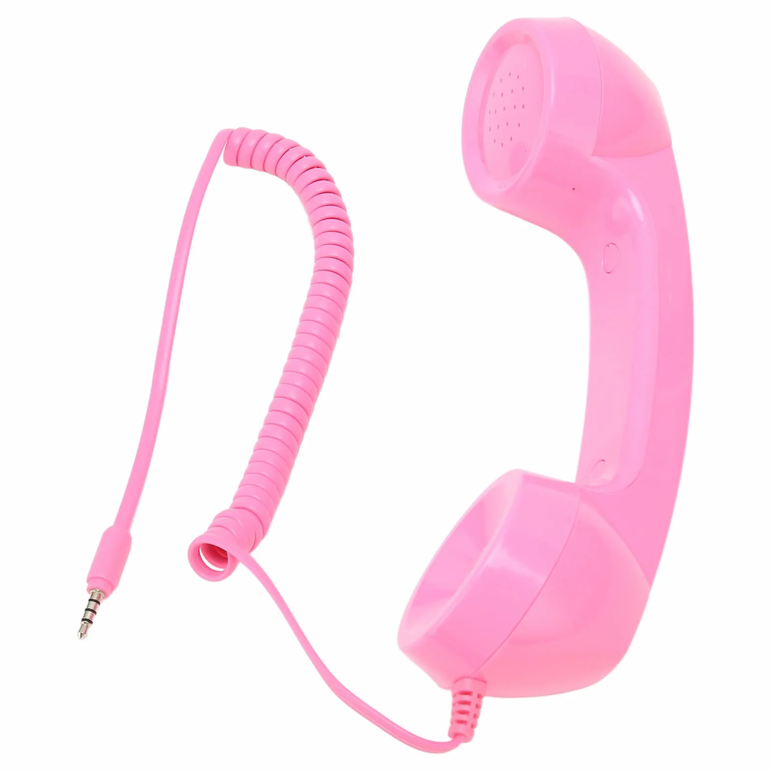 Słuchawka Telefoniczna w Stylu Retro, Przycisk Odbierania Jednym Dotknięciem, Odporna na Promieniowanie Wtyczka Dźwiękowa 3,5 Mm z Przewodem Spiralnym o Długości 1 M, Odpowiednia